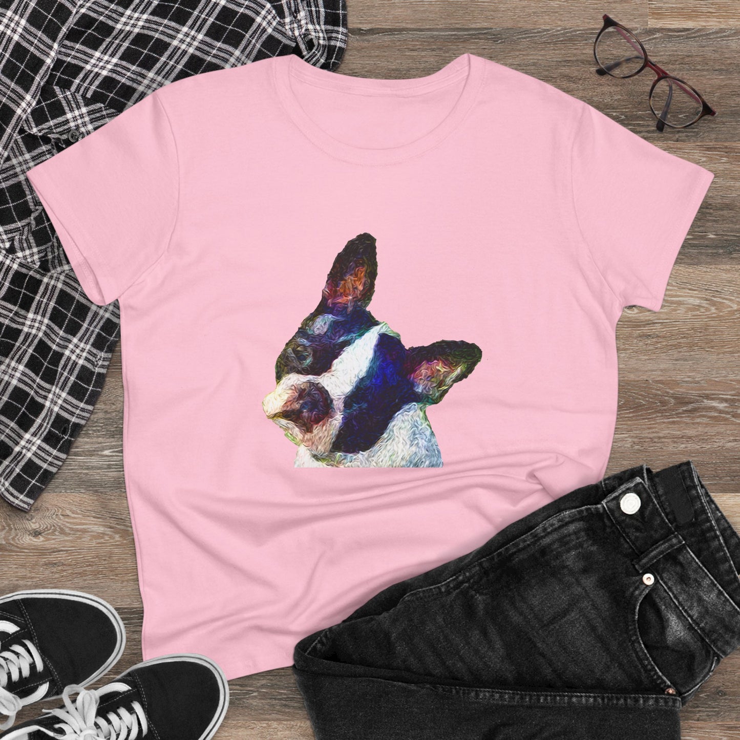 Boston Terrier 'Skipper' Women's Midweight Cotton Tee