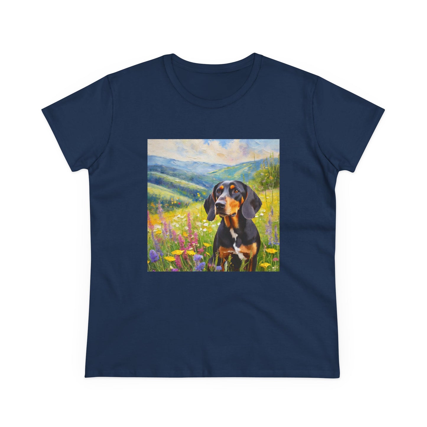 Black & Tan Coonhound Women's Midweight Cotton Tee