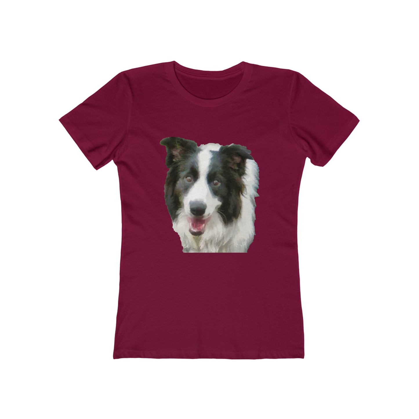 Border Collie 'Archie' - Women's Slim Fit Ringspun Cotton T-Shirt