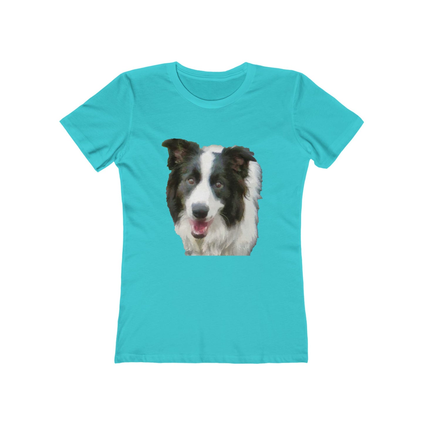 Border Collie 'Archie' - Women's Slim Fit Ringspun Cotton T-Shirt