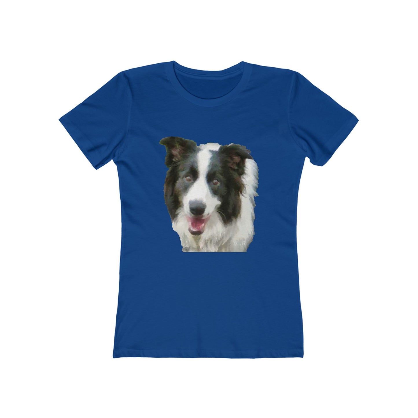 Border Collie 'Archie' - Women's Slim Fit Ringspun Cotton T-Shirt
