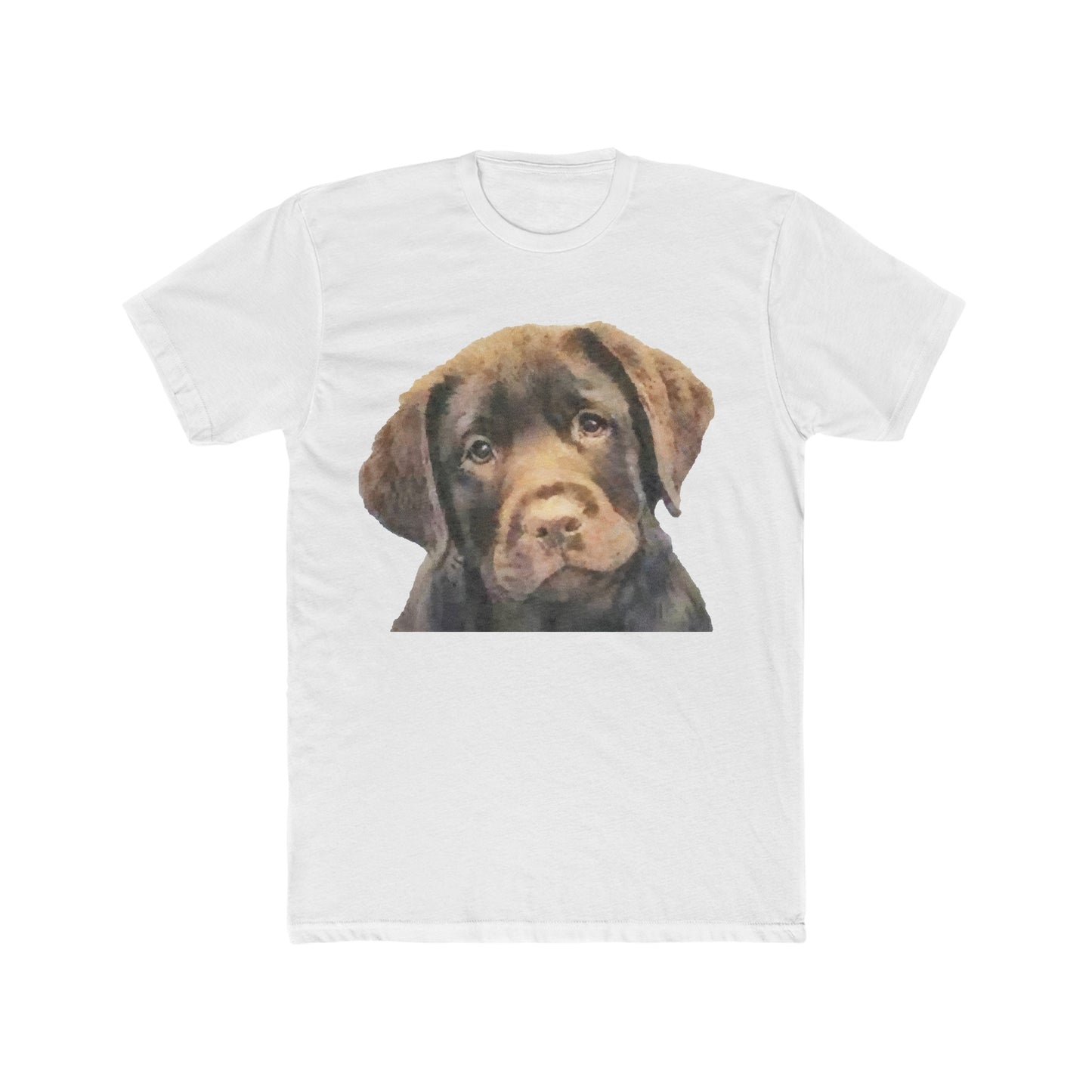 Chocolate Labrador Retriever Men's Fitted Cotton Crew Tee