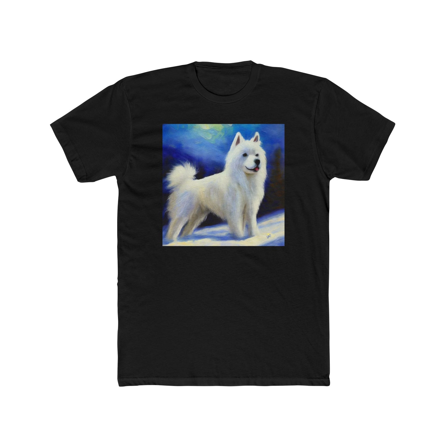 American Eskimo Dog Men's Fitted Cotton Crew Tee: A Romantic Tribute