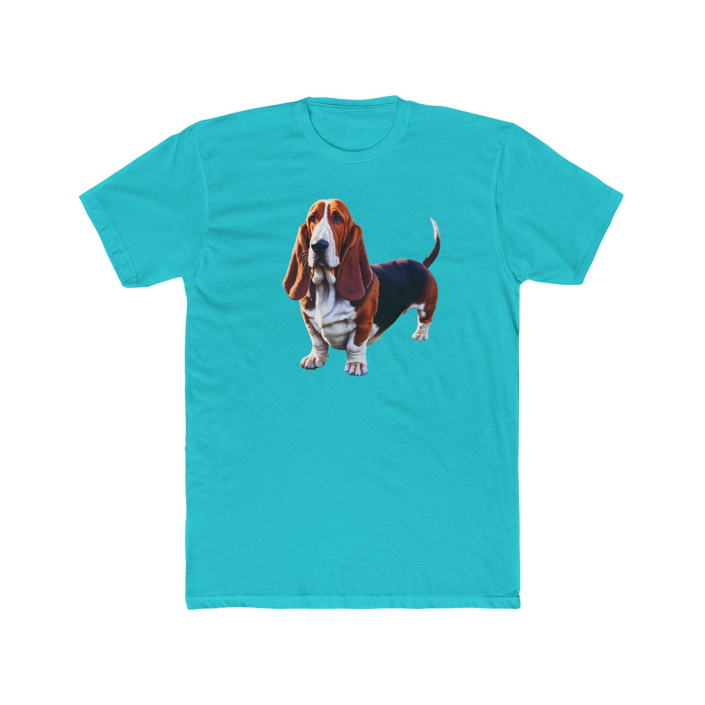 Basset Hound Men's Fitted Cotton Crew Tee