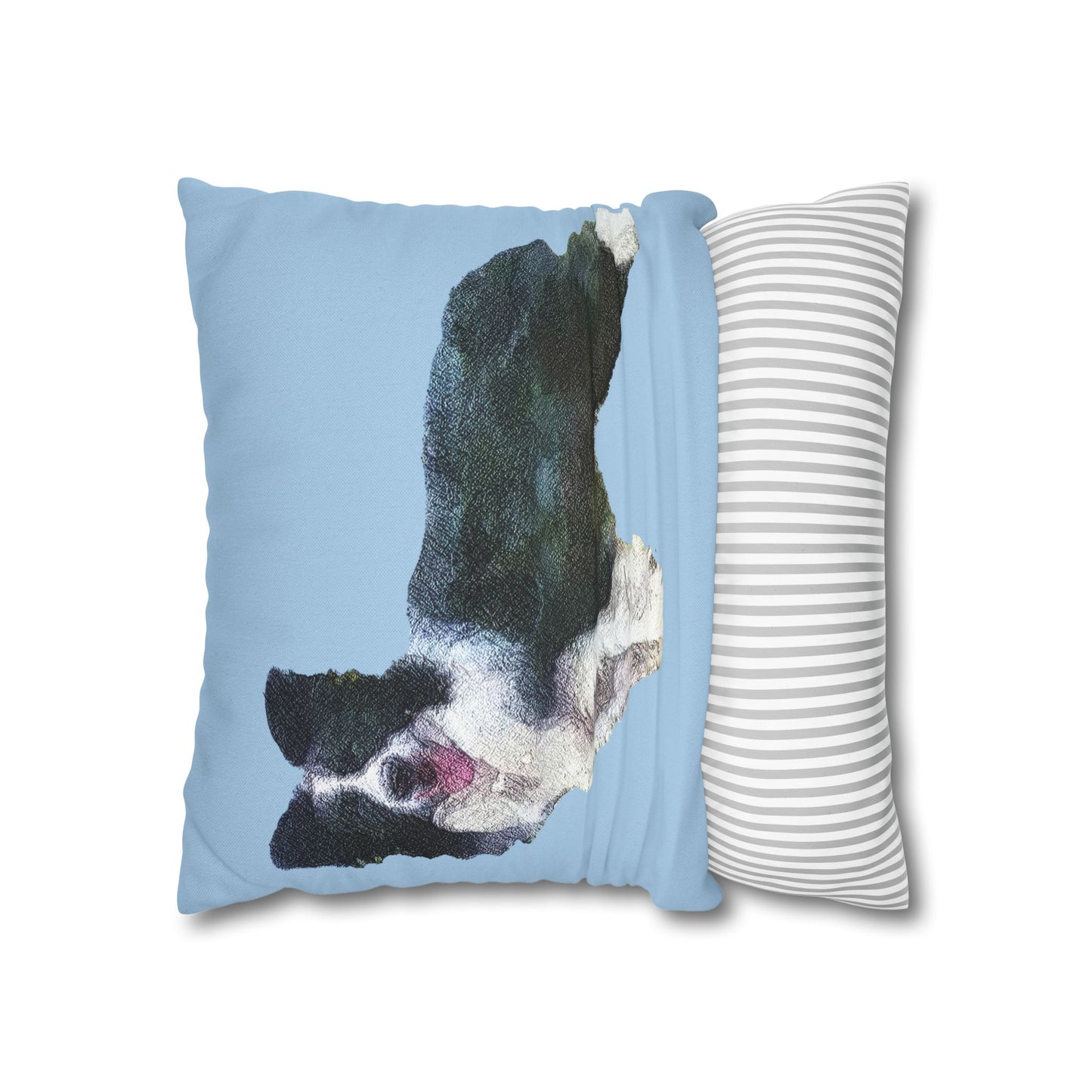 Border Collie '#1' Spun Polyester Throw Pillow