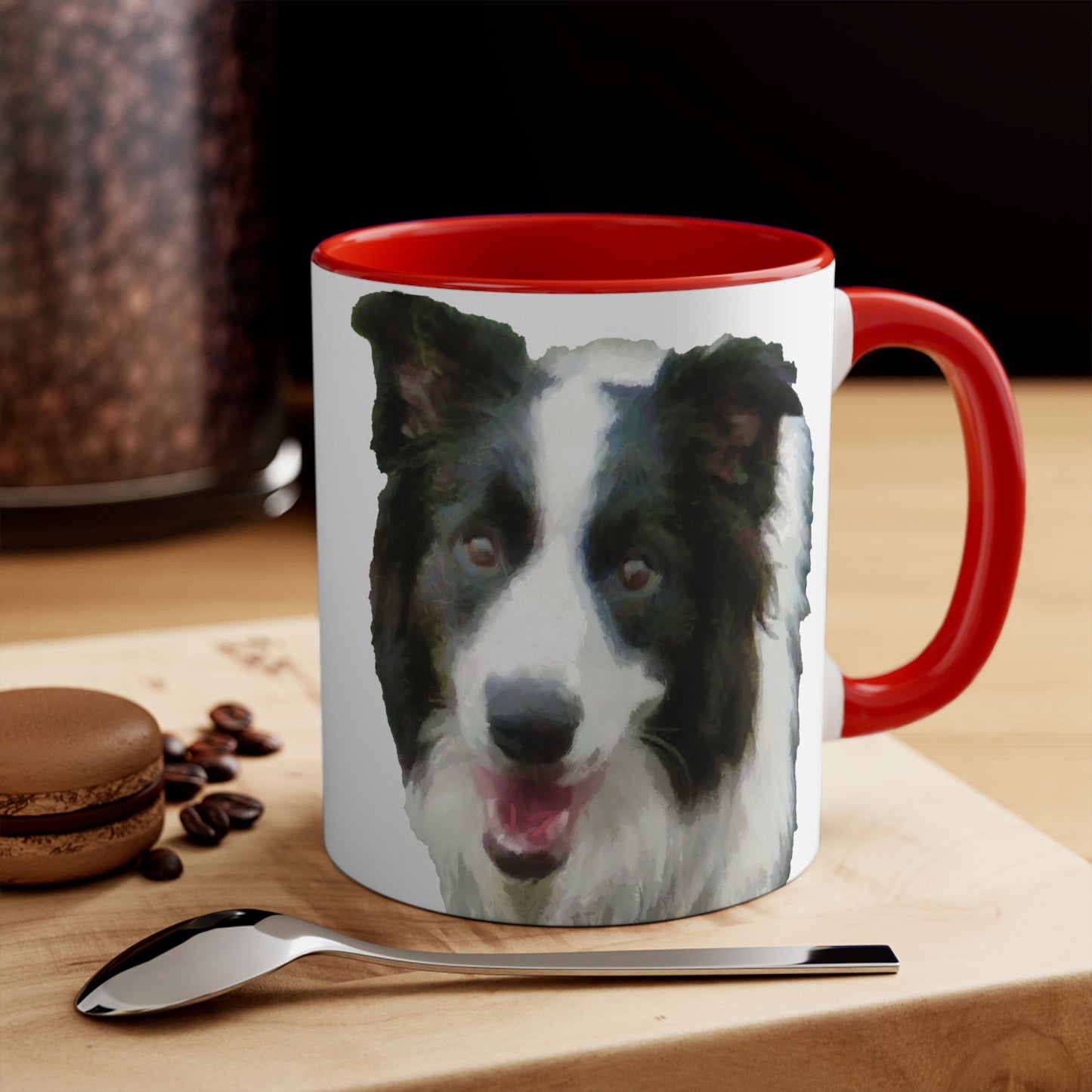 Border Collie Charm: Ceramic Accent Coffee Mug, 11oz
