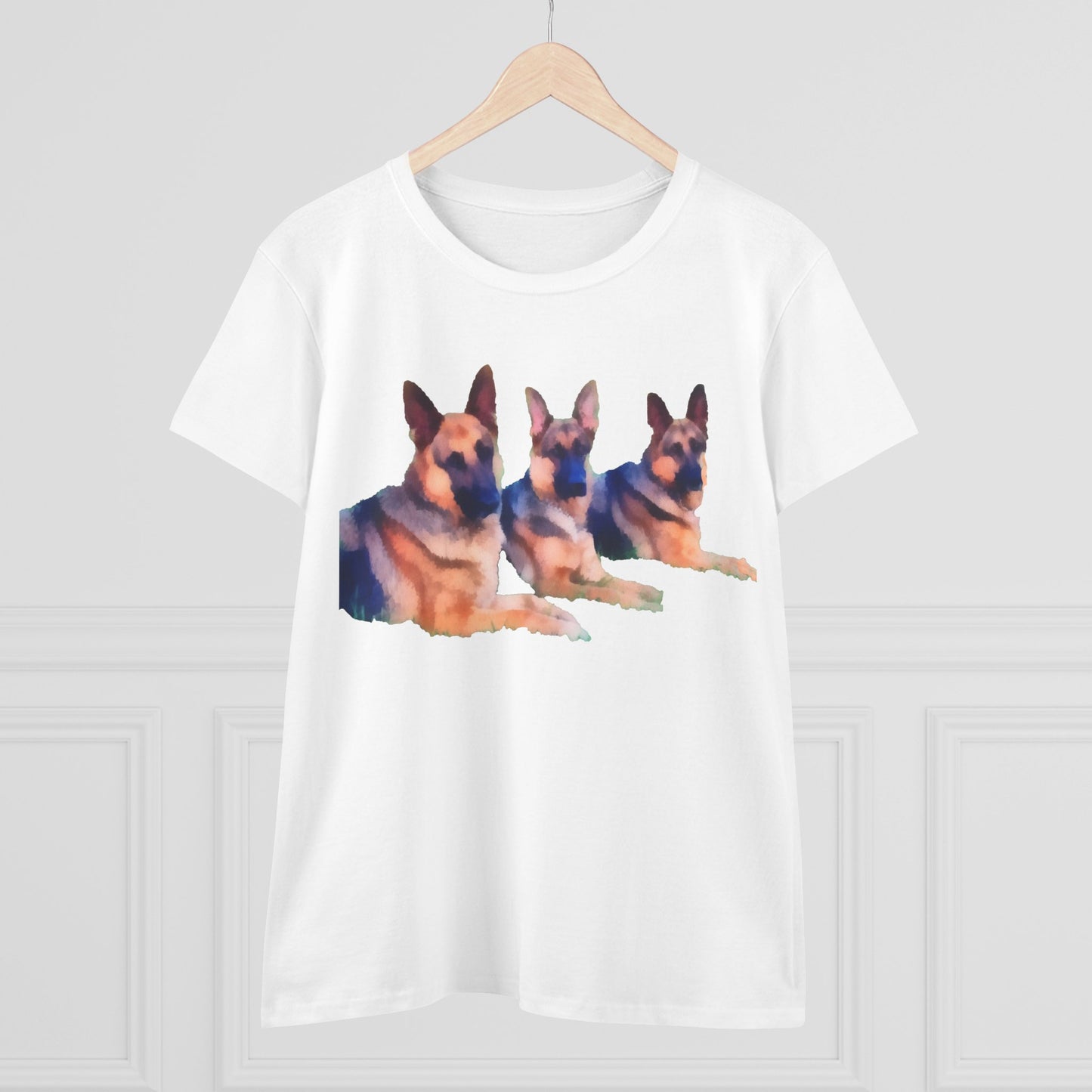 German Shepherd 'Trio' Women's Midweight Cotton Tee