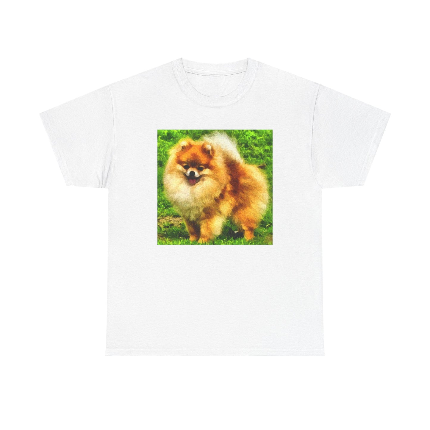 Pomeranian 'Pom Pom' Unisex Heavy Cotton Tee