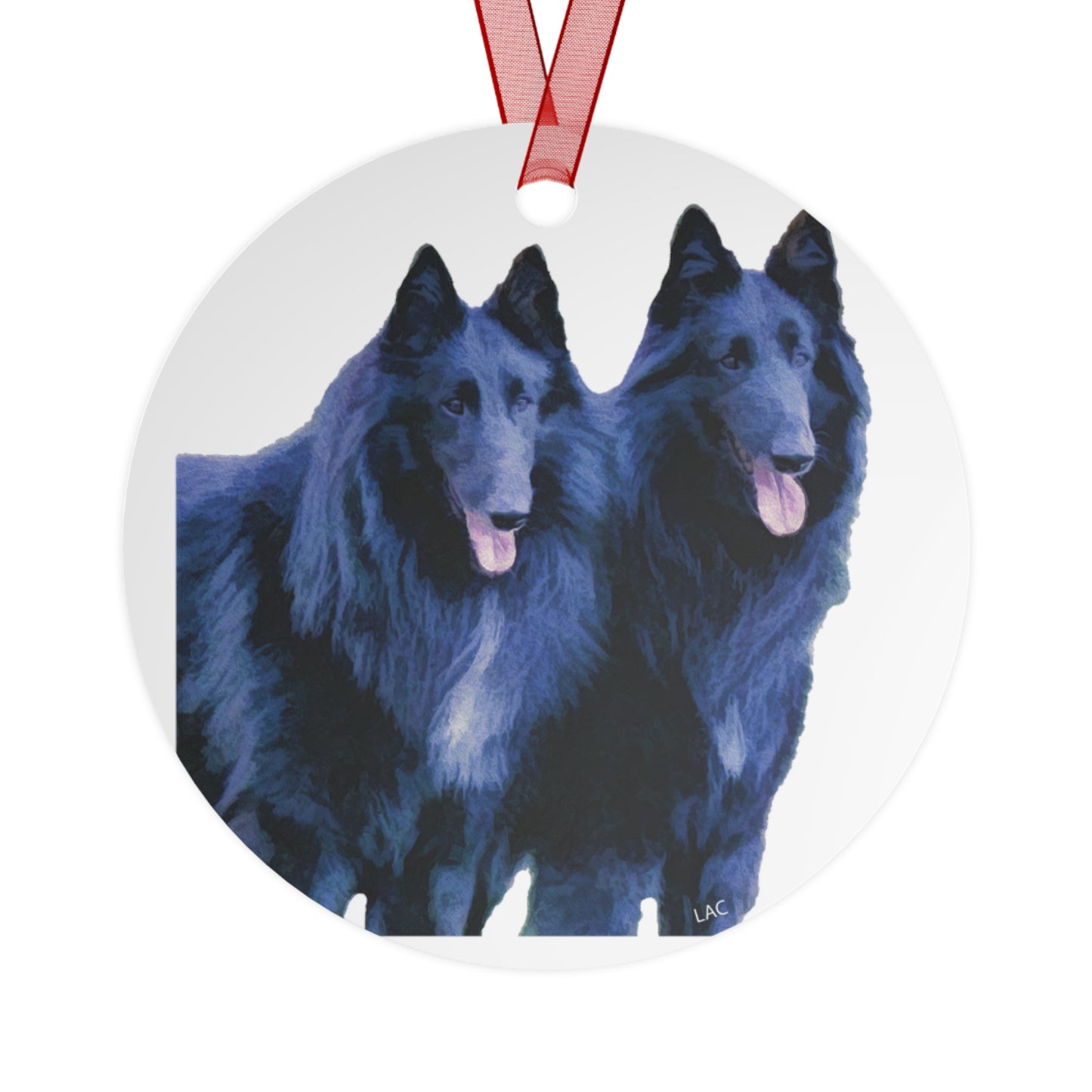 Belgian Shepherd Metal Ornaments - Canine Elegance for Your Tree