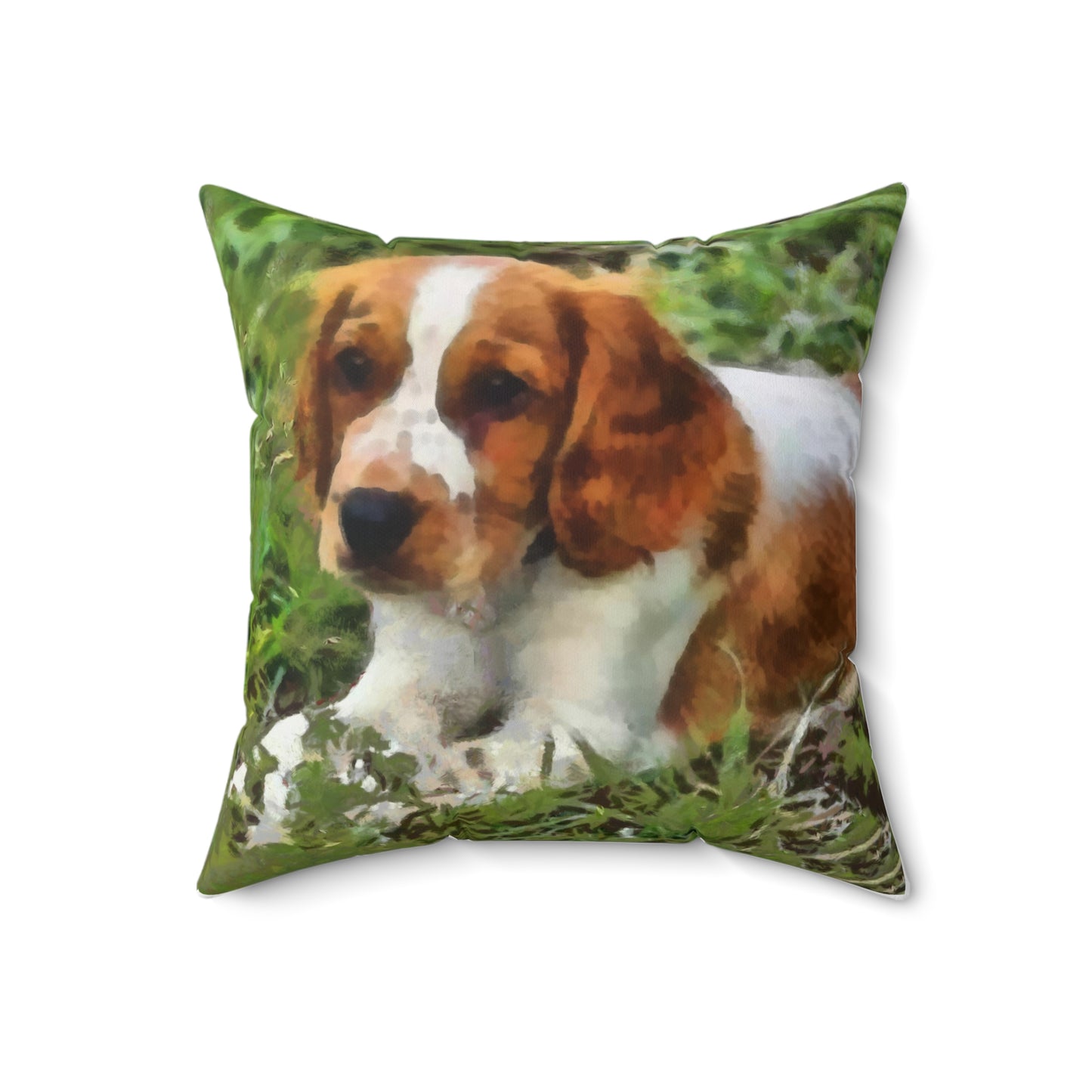 Welsh Springer Spaniel Spun Polyester Throw Pillow
