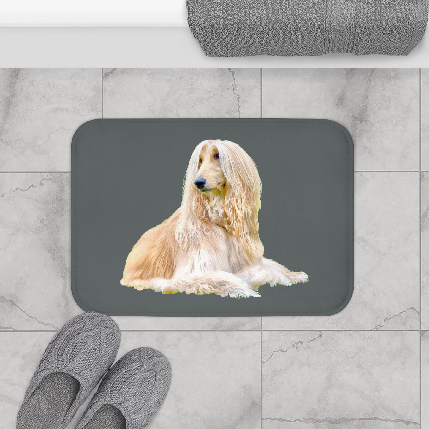 Afghan Hound Fine Art Bathroom Rug Mat