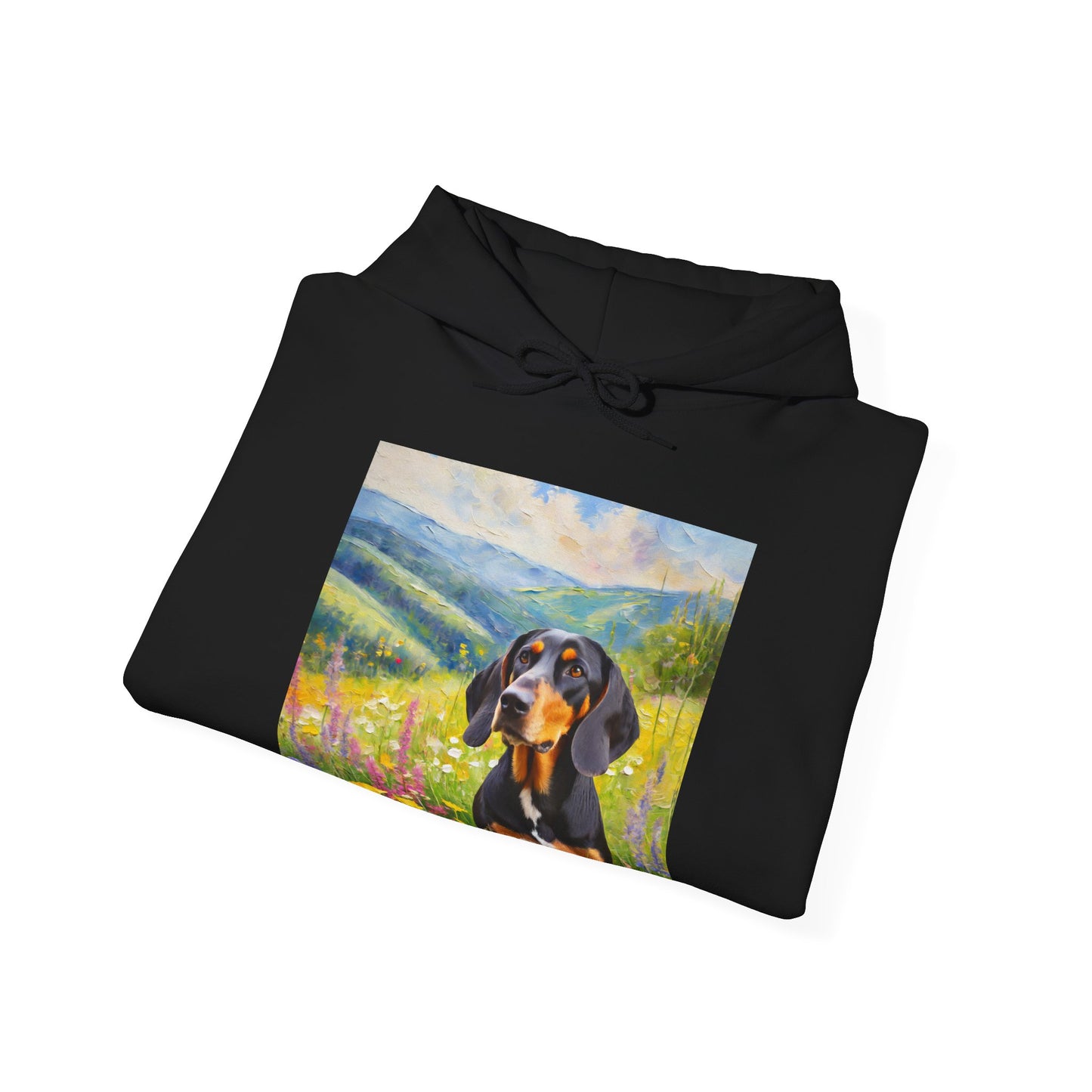 Black & Tan Coonhound Unisex 50/50 Hooded Sweatshirt