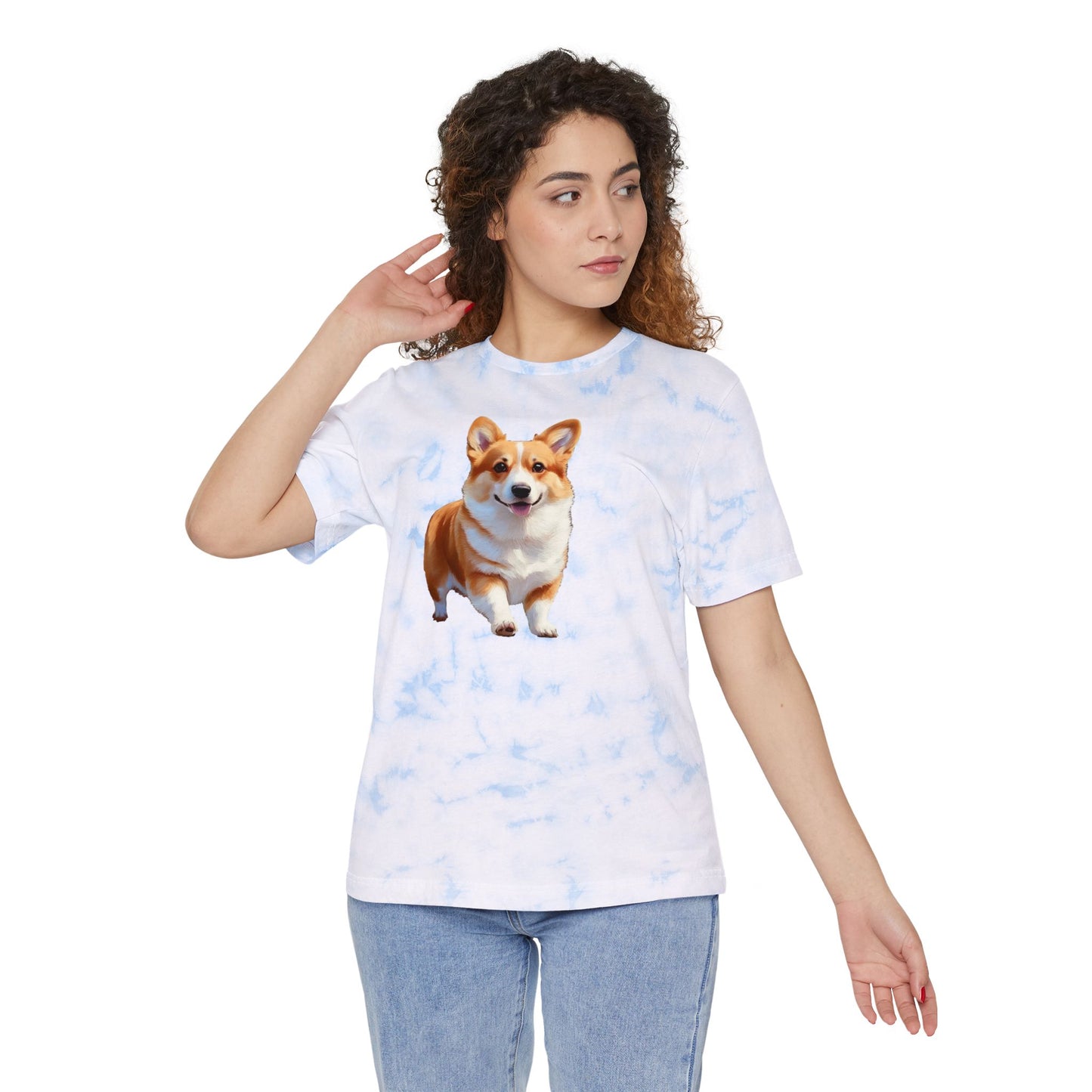 Welsh Corgi Puppy - Unisex Fashion Tie-Dyed T-Shirt