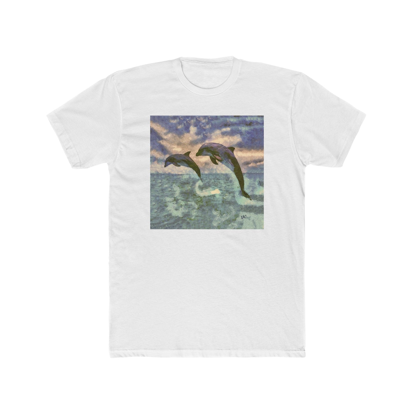 Dolphins 'Flip & FLop' -- Men's Fitted Cotton Crew Tee