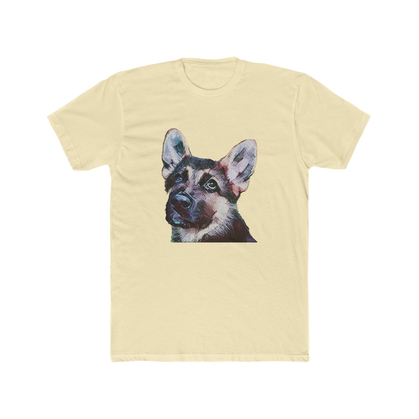 German Shepherd 'Sly' Men's Fitted Crew 100% Cotton T-Shirt