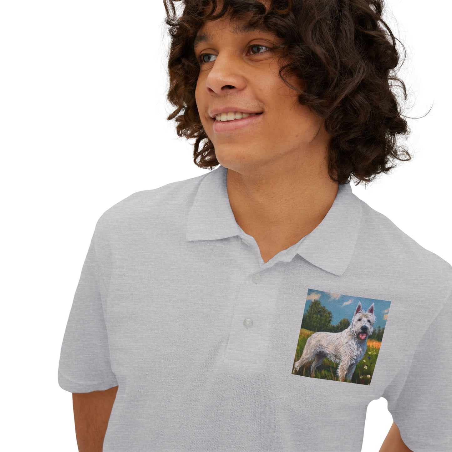 Bouvier des Ardennes Men's Piqué Polo Shirt