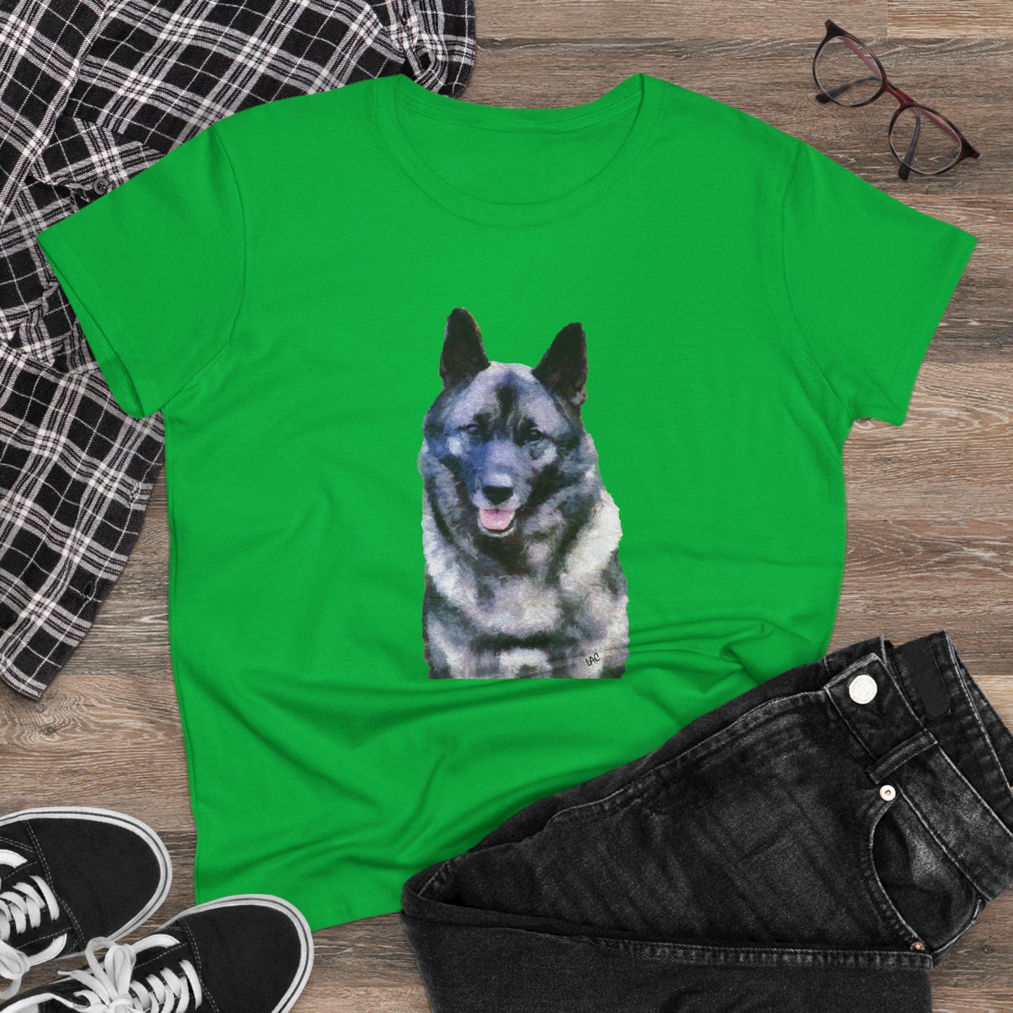 Norwegian Elkhound Women's Midweight Cotton Tee