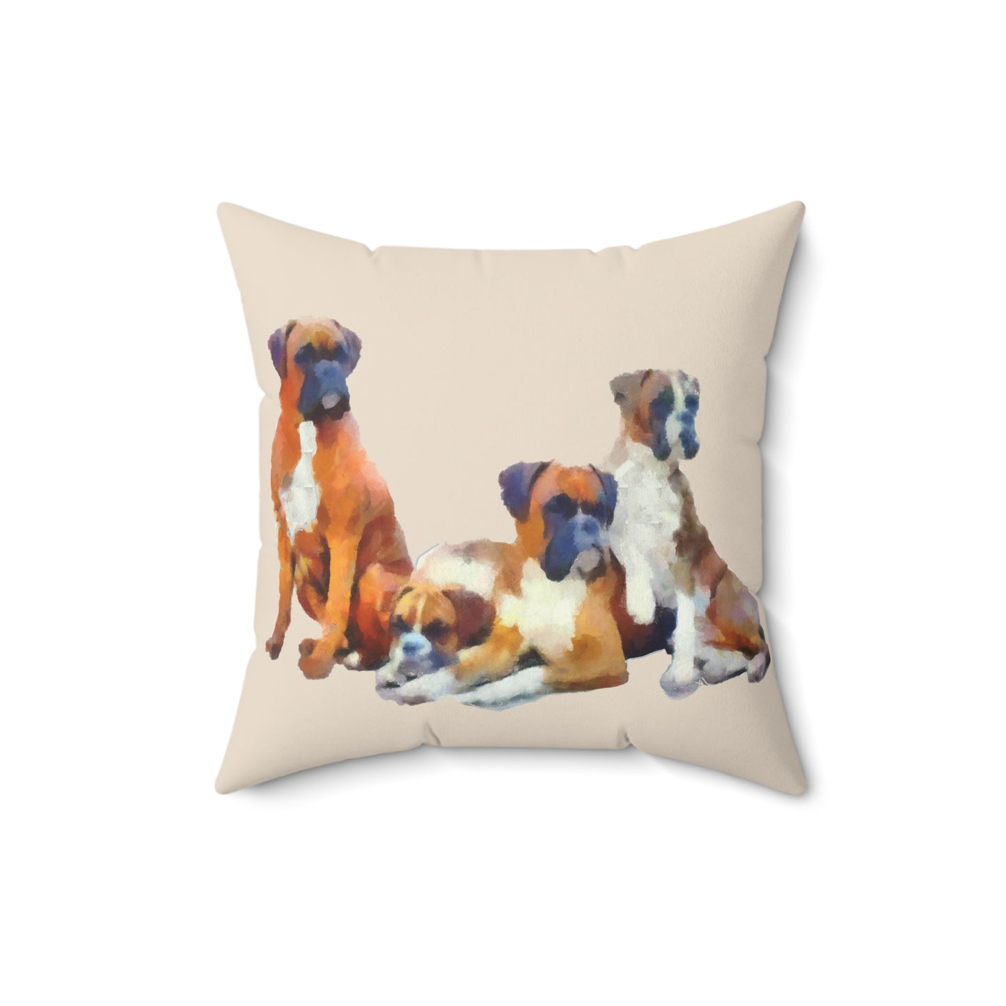 Boxer Quartet Spun Polyester Throw Pillow