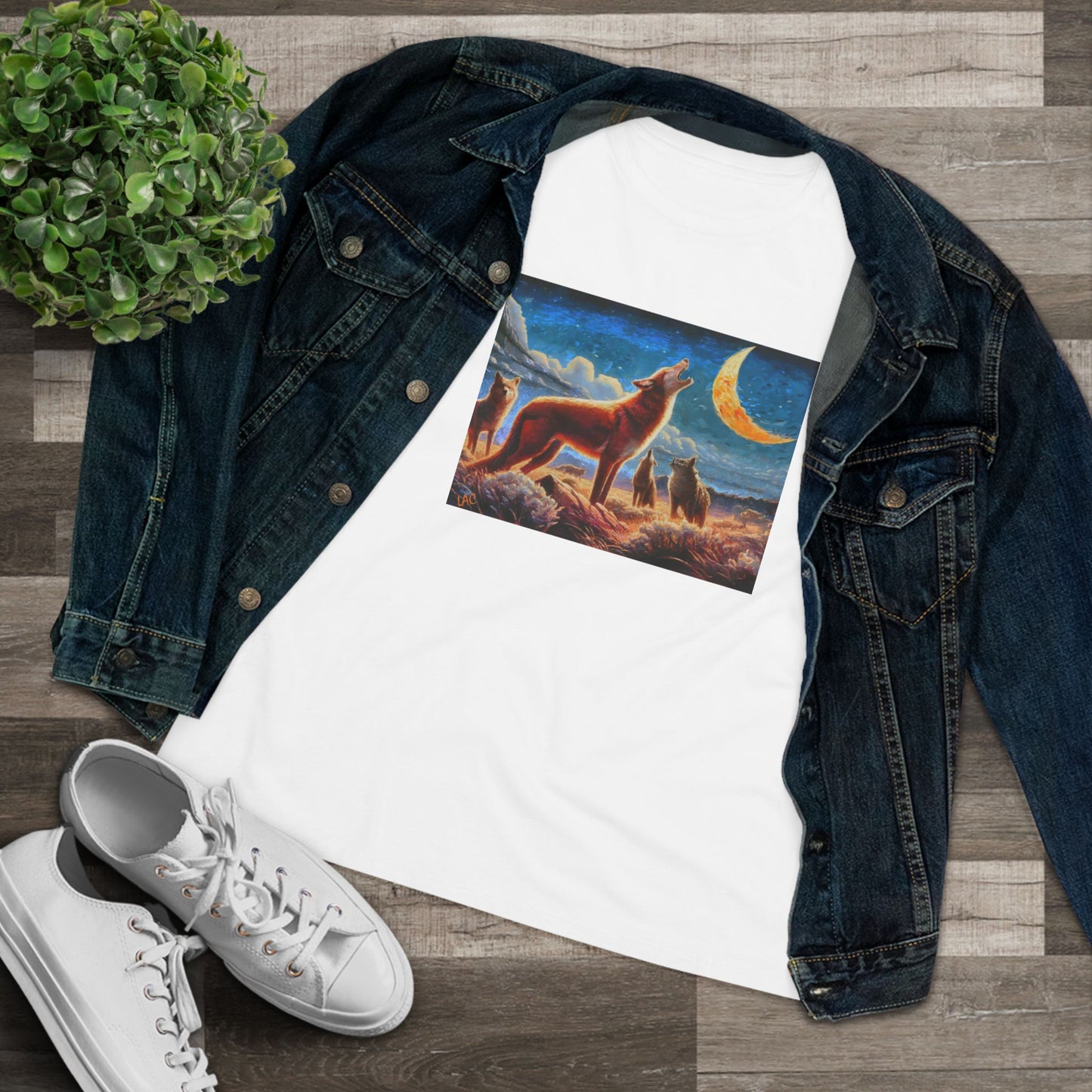 Coyotees in Moonlight Women's Relaxed Fit Cotton Tee