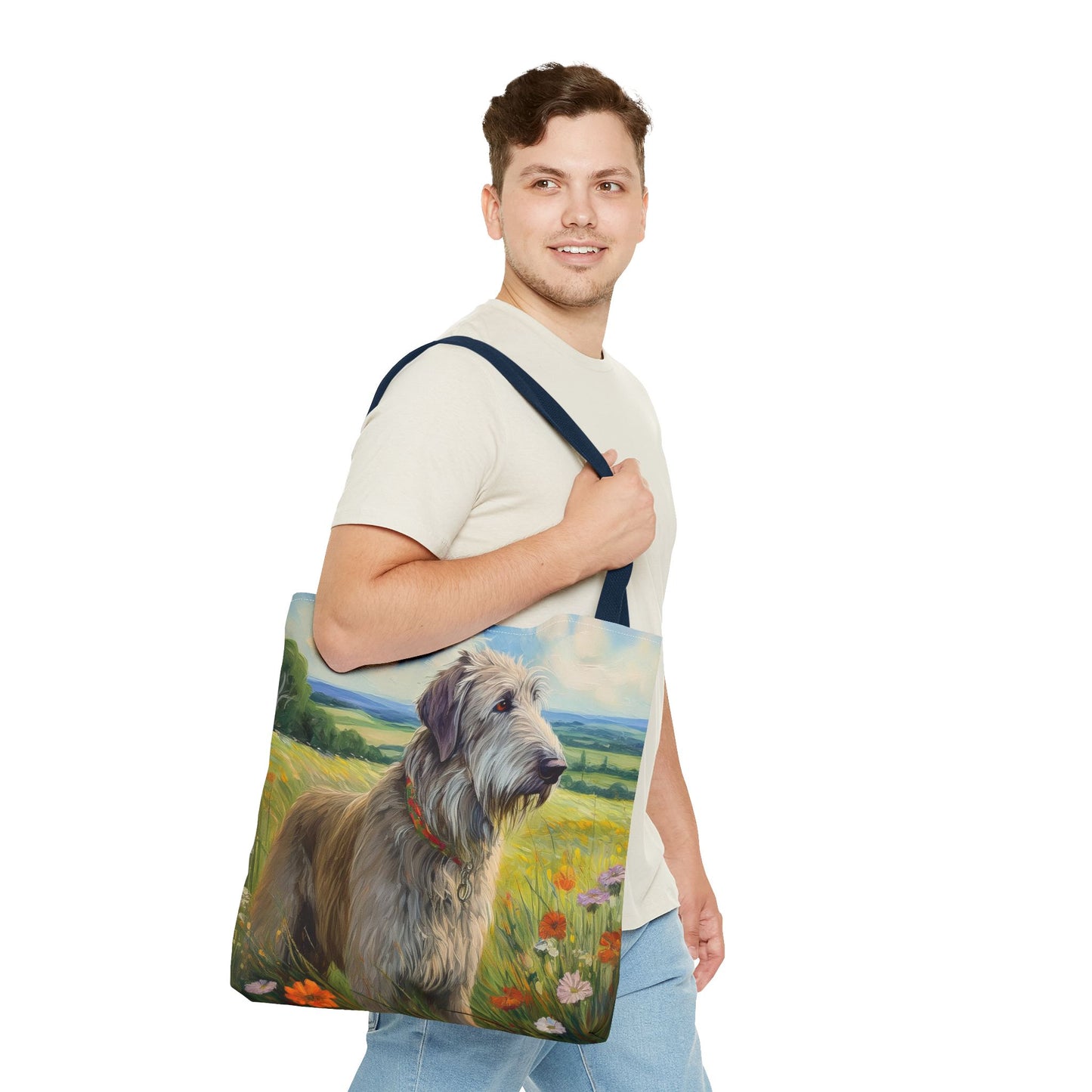 Irish Wolfhound Polyester Tote Bag (AOP)