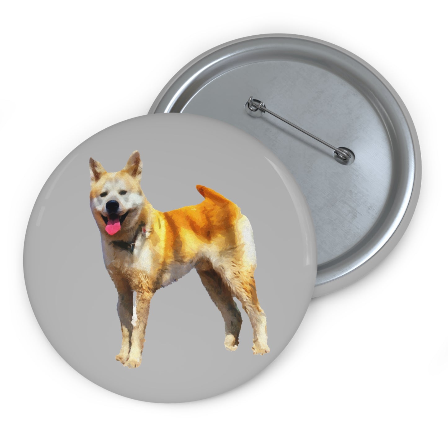 Akita Metal Pinback Buttons - Whimsical Artistry