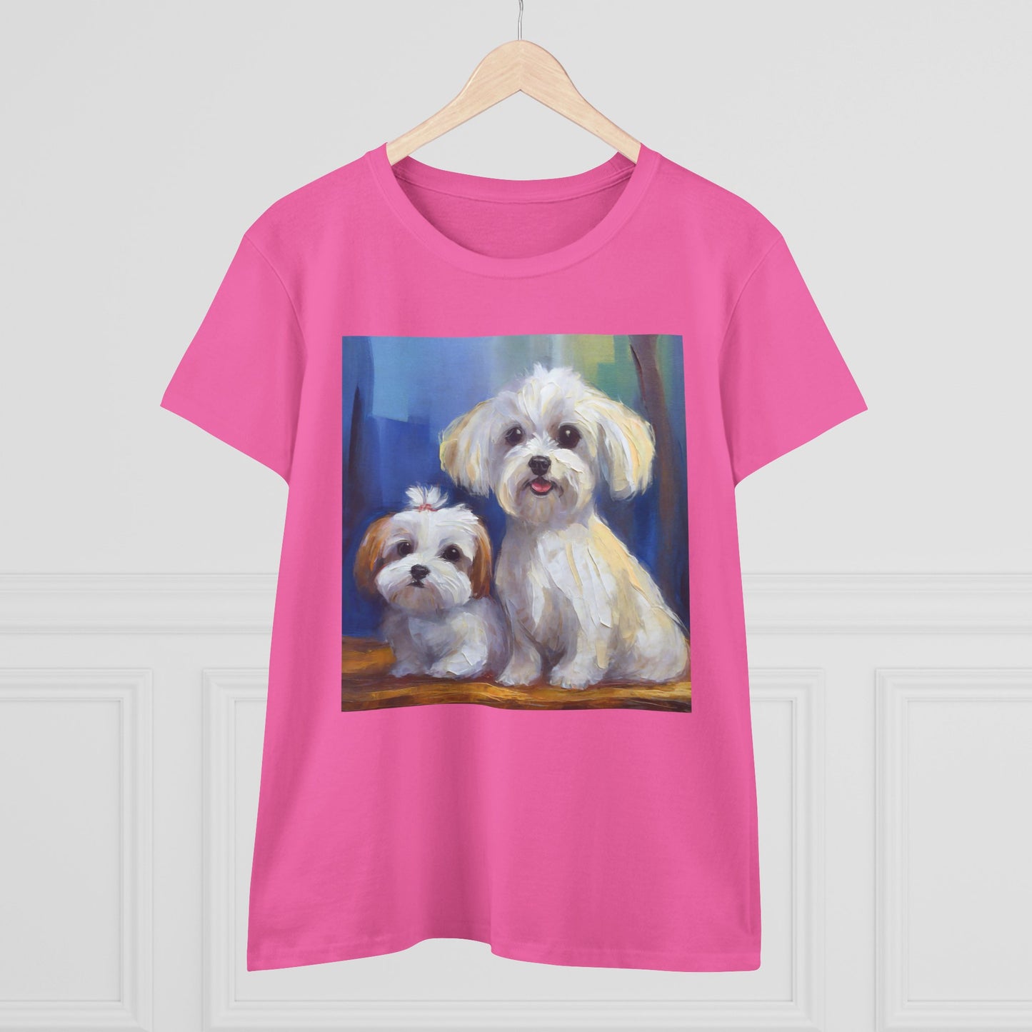 Maltese Puppies Women's Midweight Cotton Tee