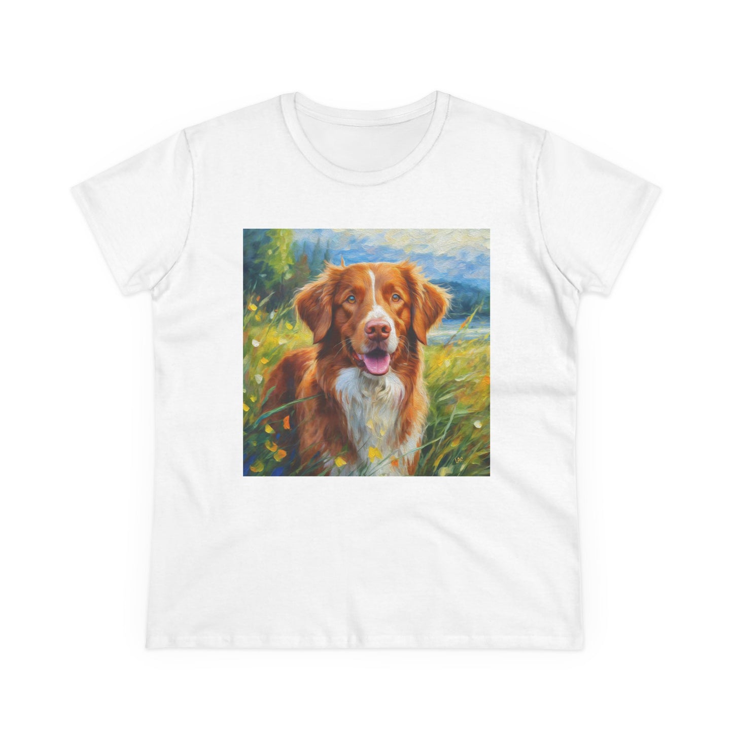 Nova Scotia Duck Tolling Retriever 'DIxie' Women's Midweight Cotton Tee
