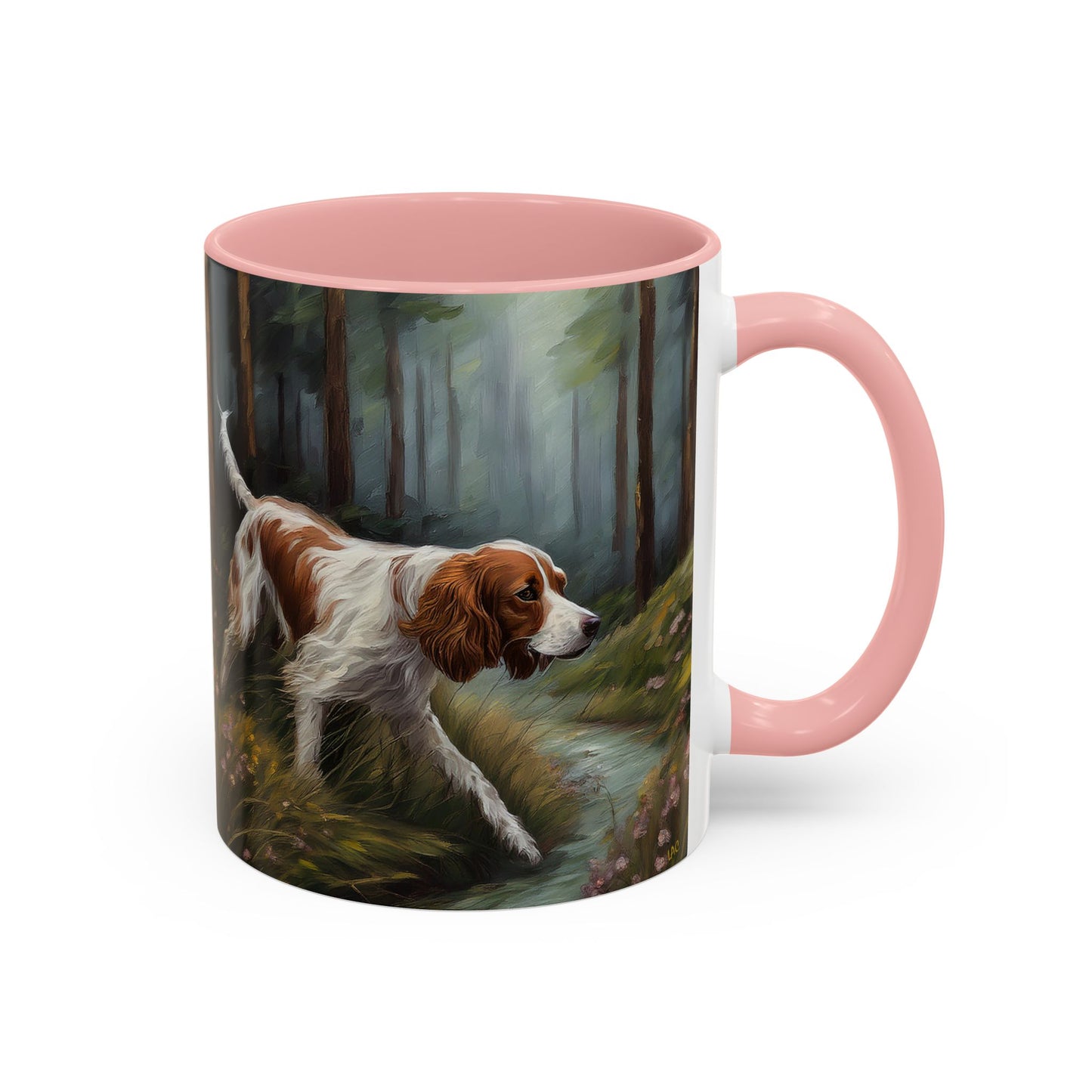 Irish Red & White Setter - Ceramic Accent Coffee Mug in Two Sizes