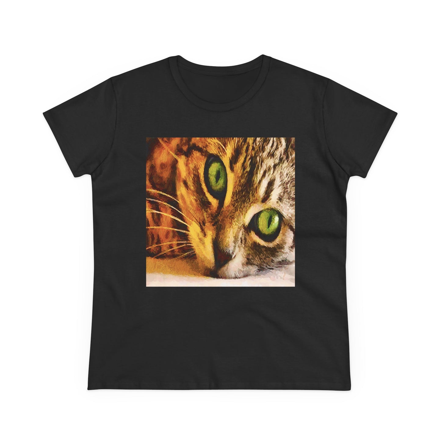 Cat "Brucie's Eyes"Women's Midweight Cotton Tee