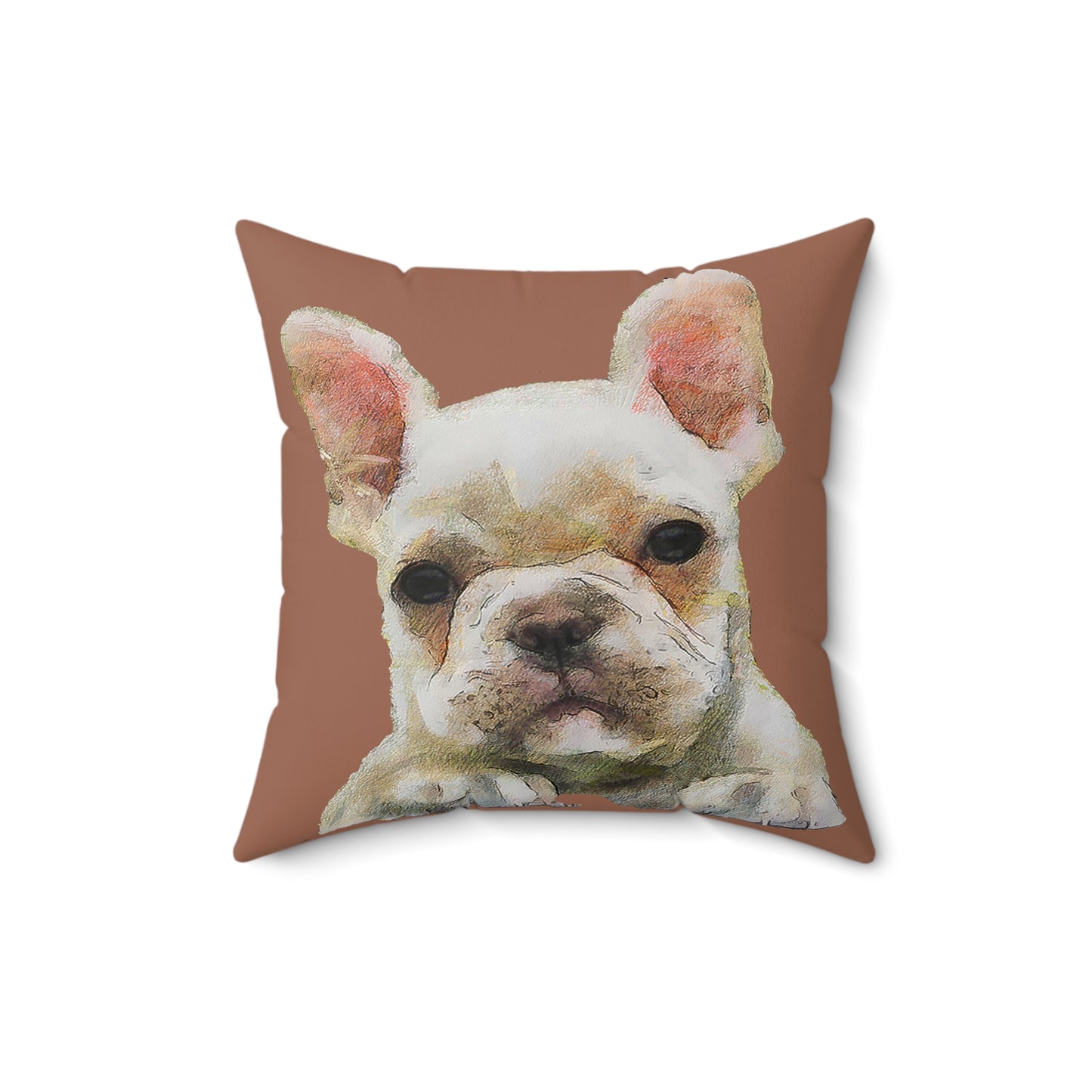 French Bulldog 'Bouvier' Spun Polyester Throw Pillow