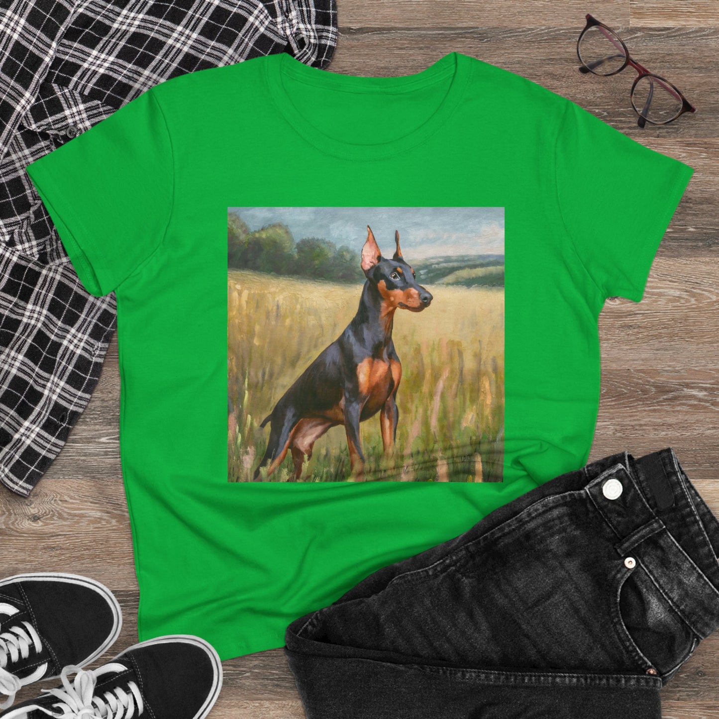 German Pinscher Women's Midweight Cotton Tee