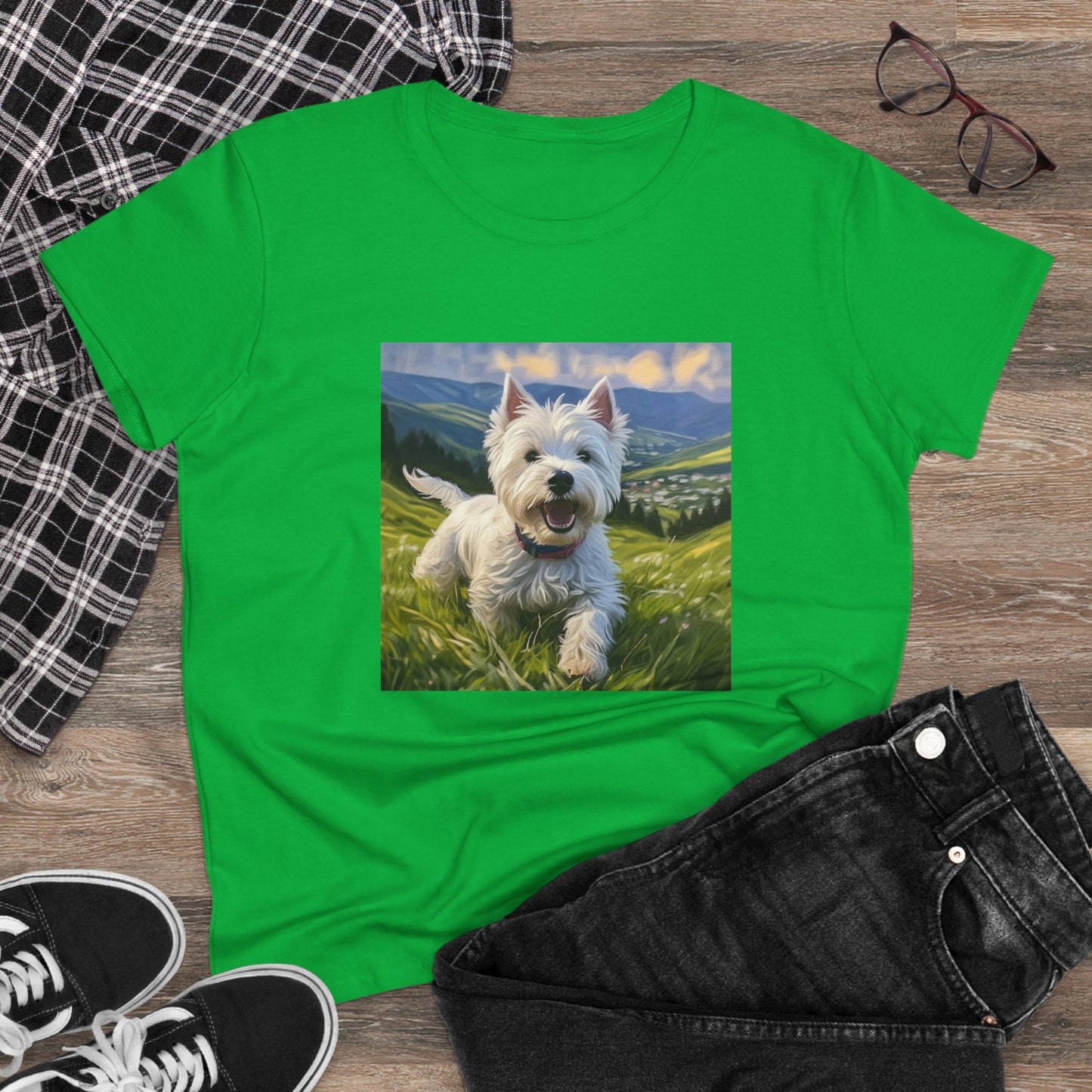 Westie #2 - West Highland Terrier - Women's Midweight Cotton Tee