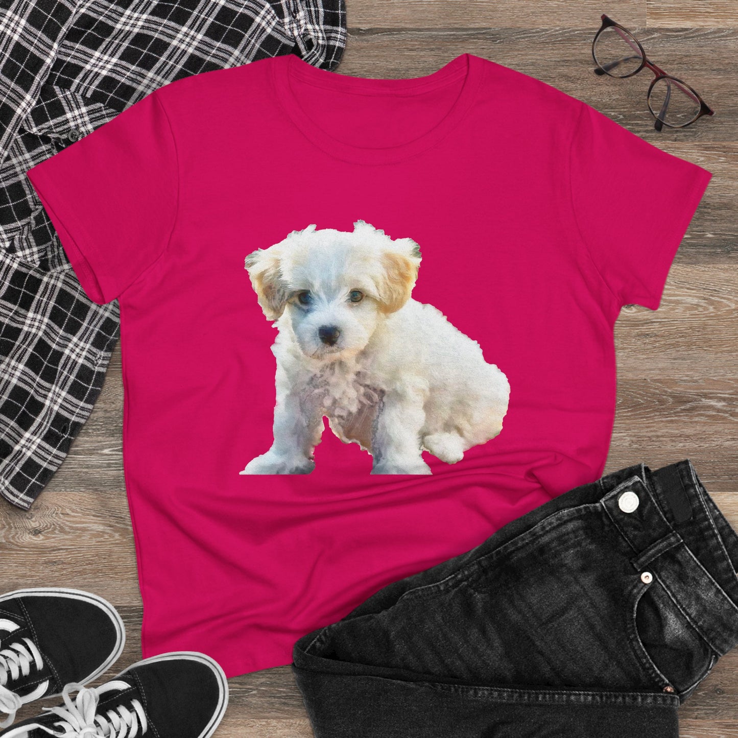 Bichon Frise Women's Midweight Cotton Tee