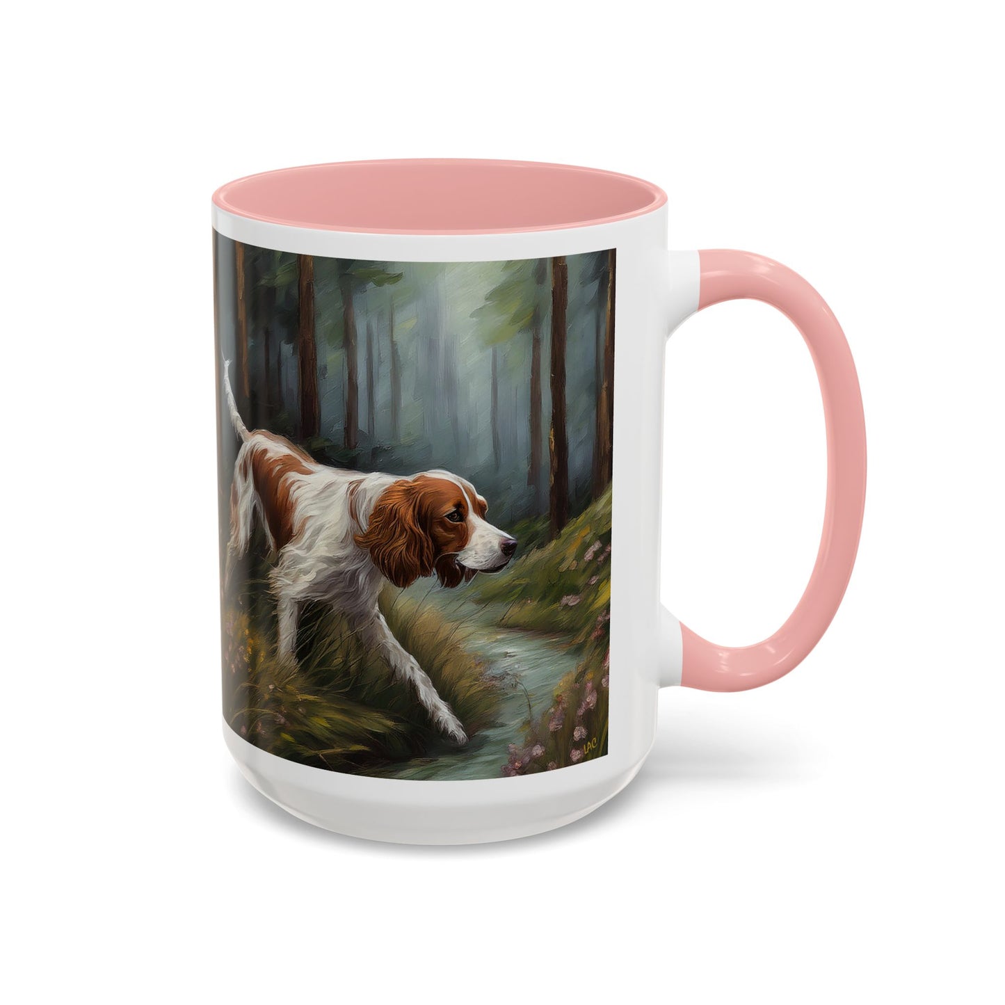 Irish Red & White Setter - Ceramic Accent Coffee Mug in Two Sizes