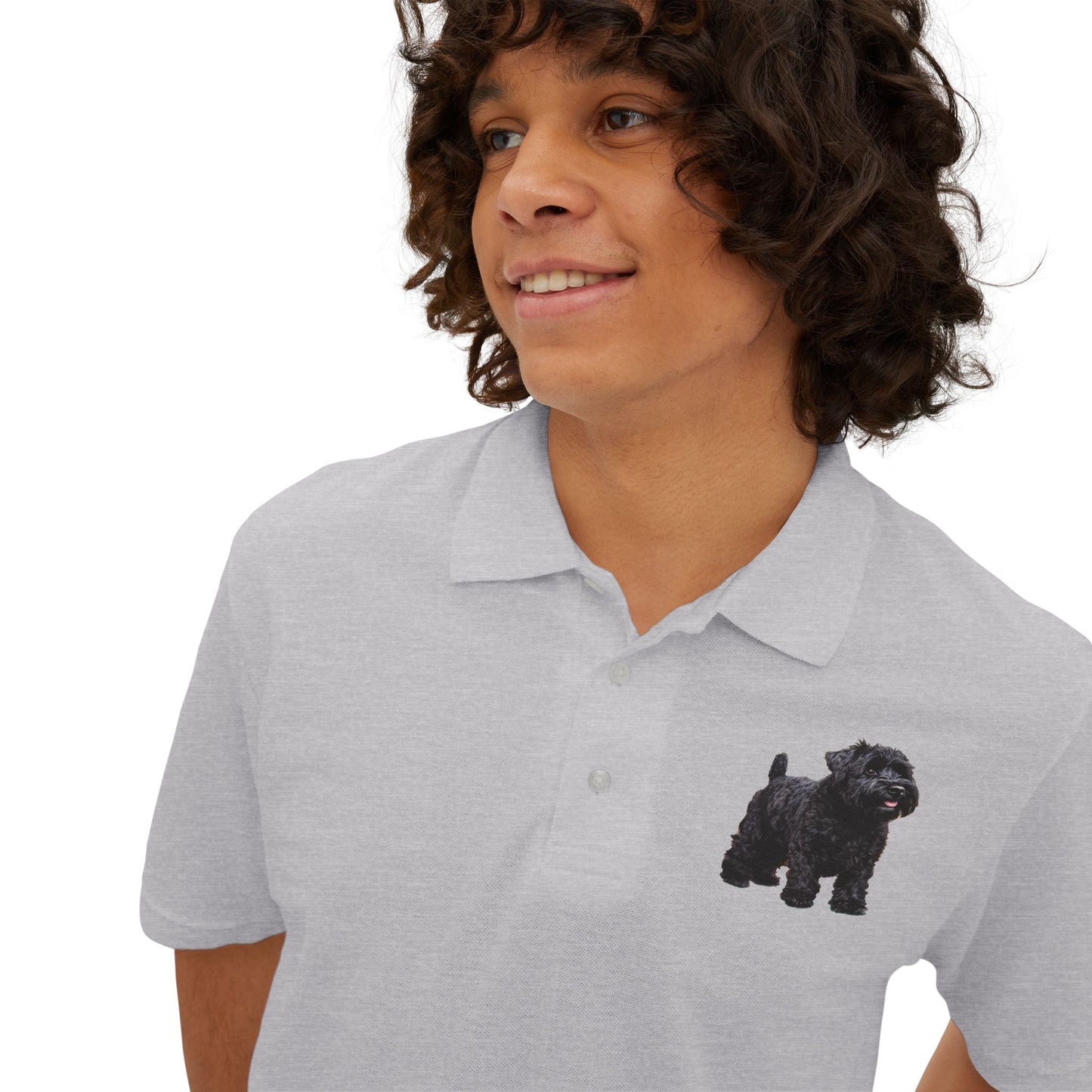 Black Russian Terrier Puppy Men's Piqué Polo Shirt
