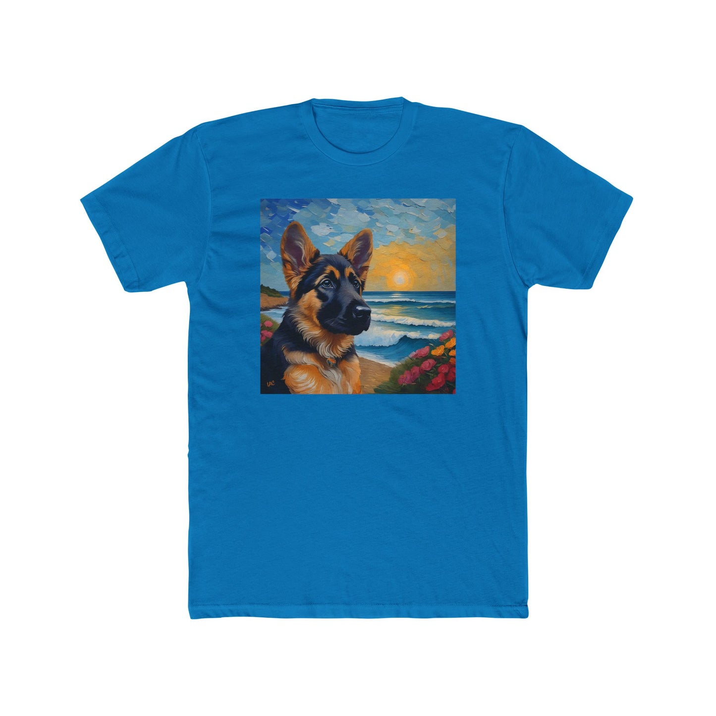 German Shepherd Puppy #2 - Men's Fitted Cotton Crew Tee
