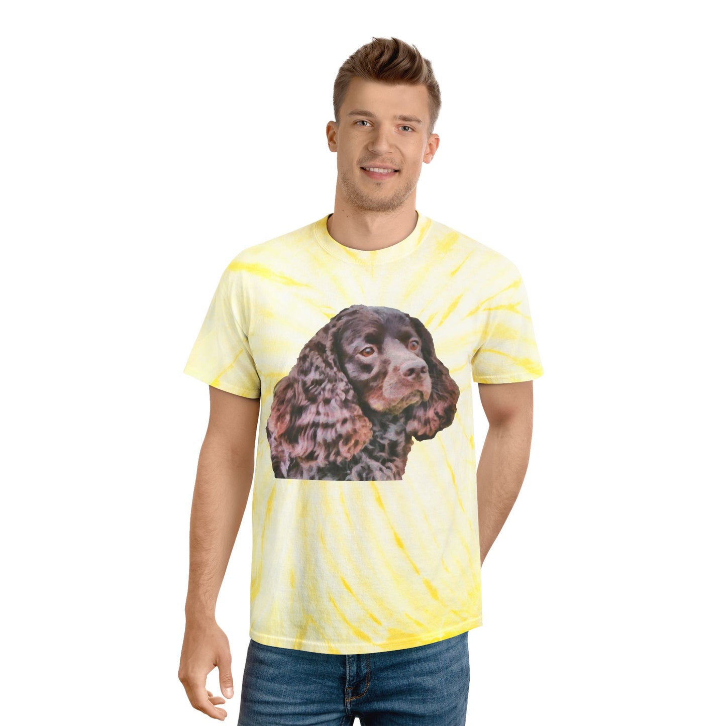 American Water Spaniel Unisex Cotton Tie-Dye Tee, Cyclone