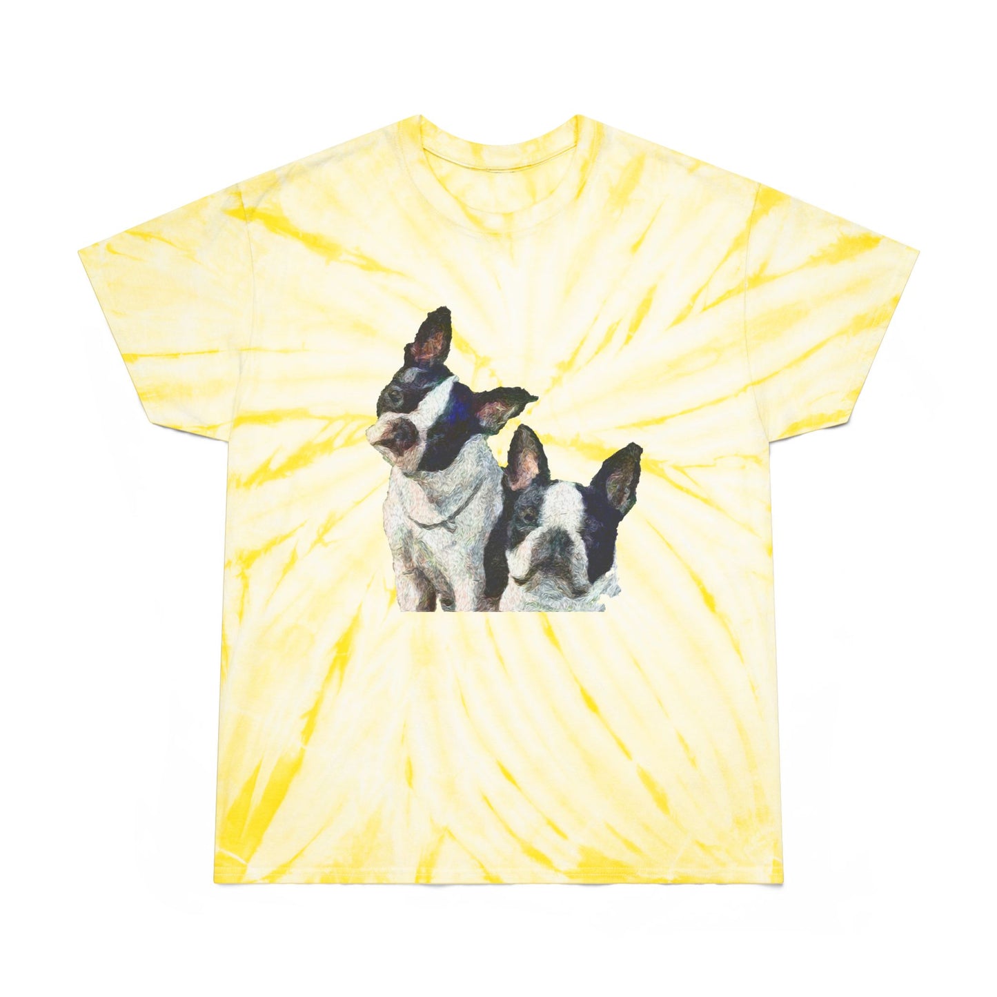 Boston Terriers 'Skipper & Dee Dee' Unisex Cotton Tie-Dye Tee, Cyclone