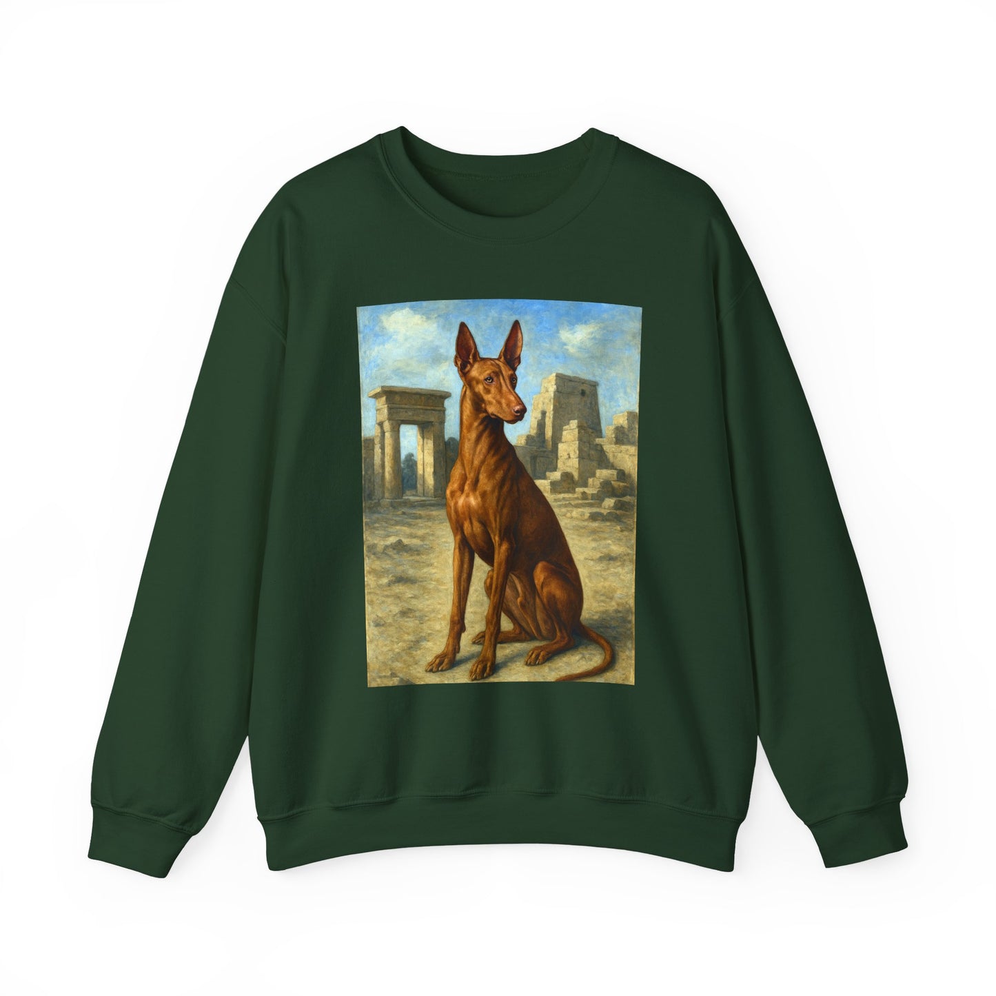 Egyptian Pharoh Hound - Unisex 50/50 Crewneck Sweatshirt