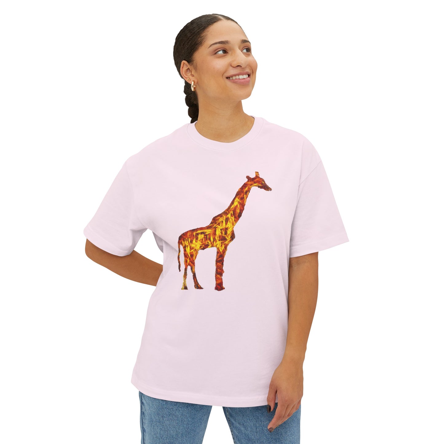 Giraffe Unisex Oversized Ringspun Cotton Boxy T-Shirt