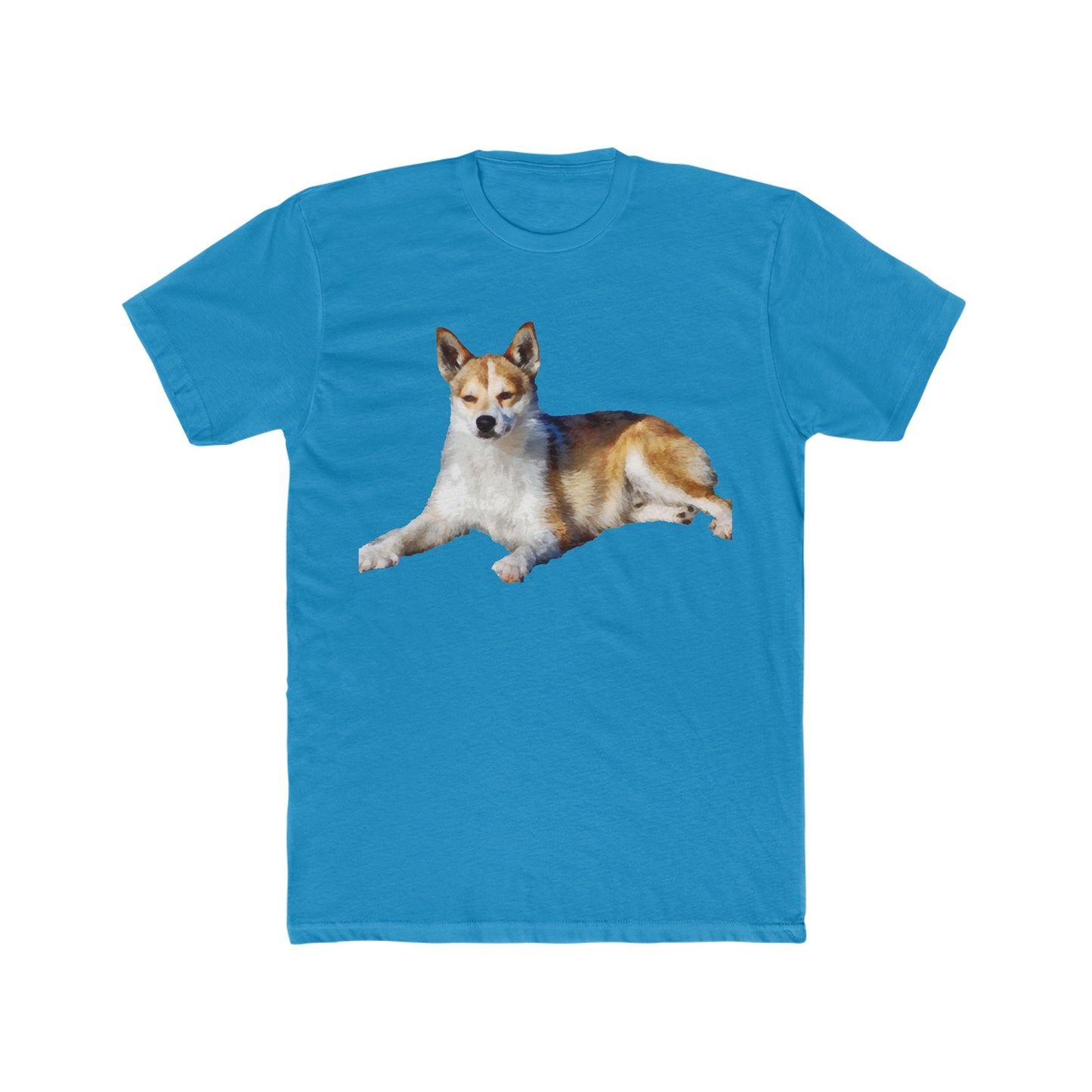 Norwegian Lundehund -- Men's Fitted Cotton Crew Tee