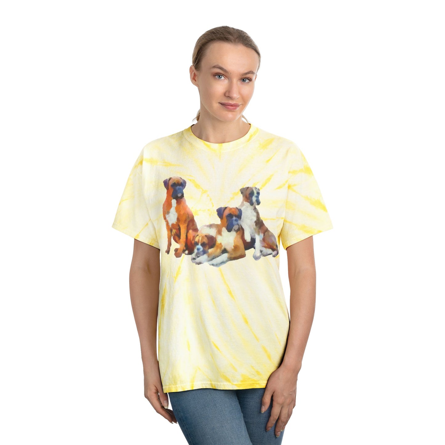 Boxer Quartet Unisex Cotton Tie-Dye Tee in Cyclone