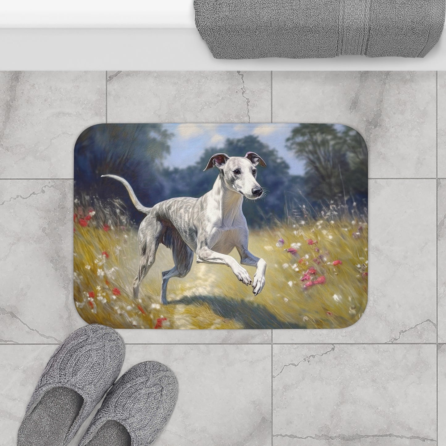 Whippet Bathroom Rug Mat: Cozy Comfort for Every Step