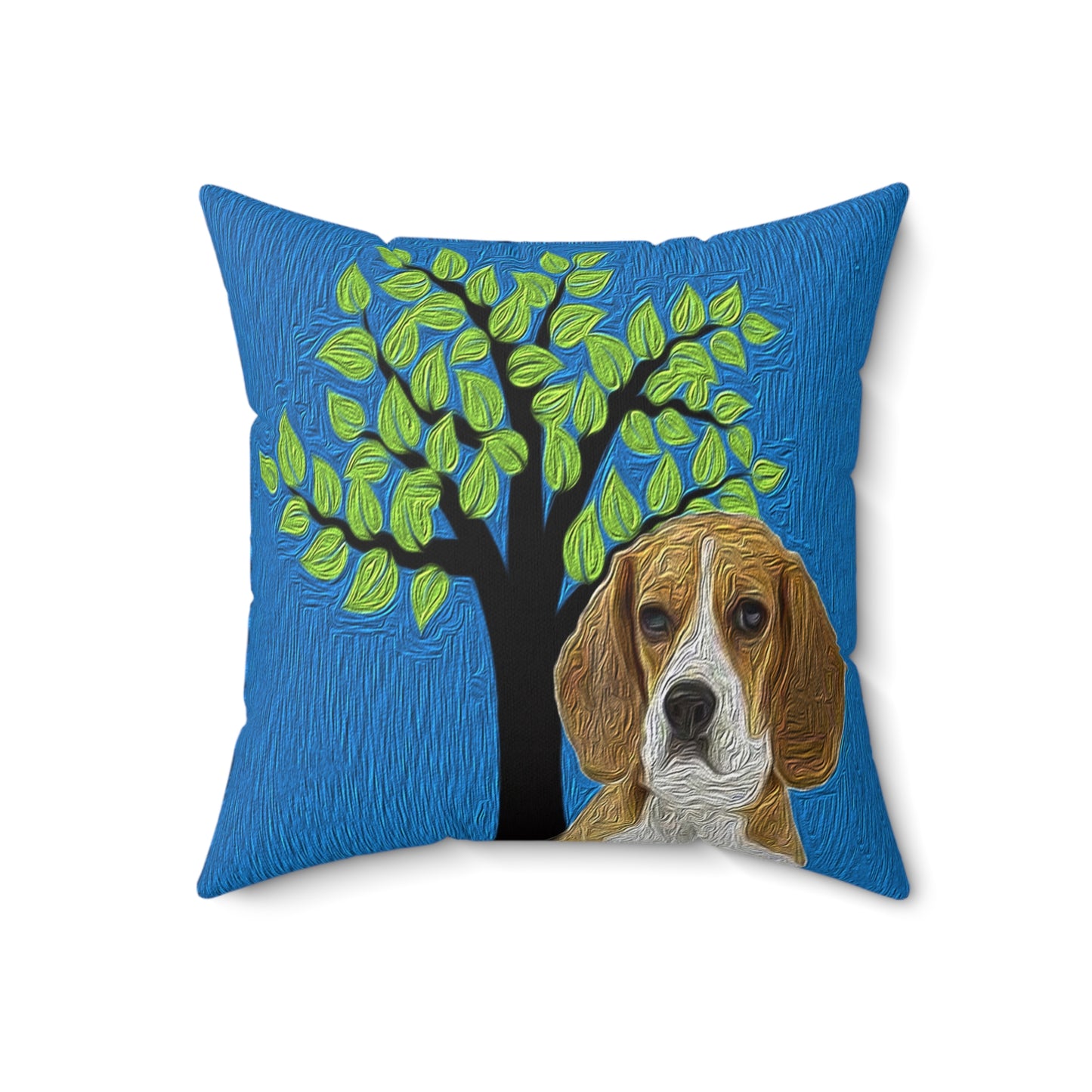 Beagle "Hopper" Spun Polyester Throw Pillow