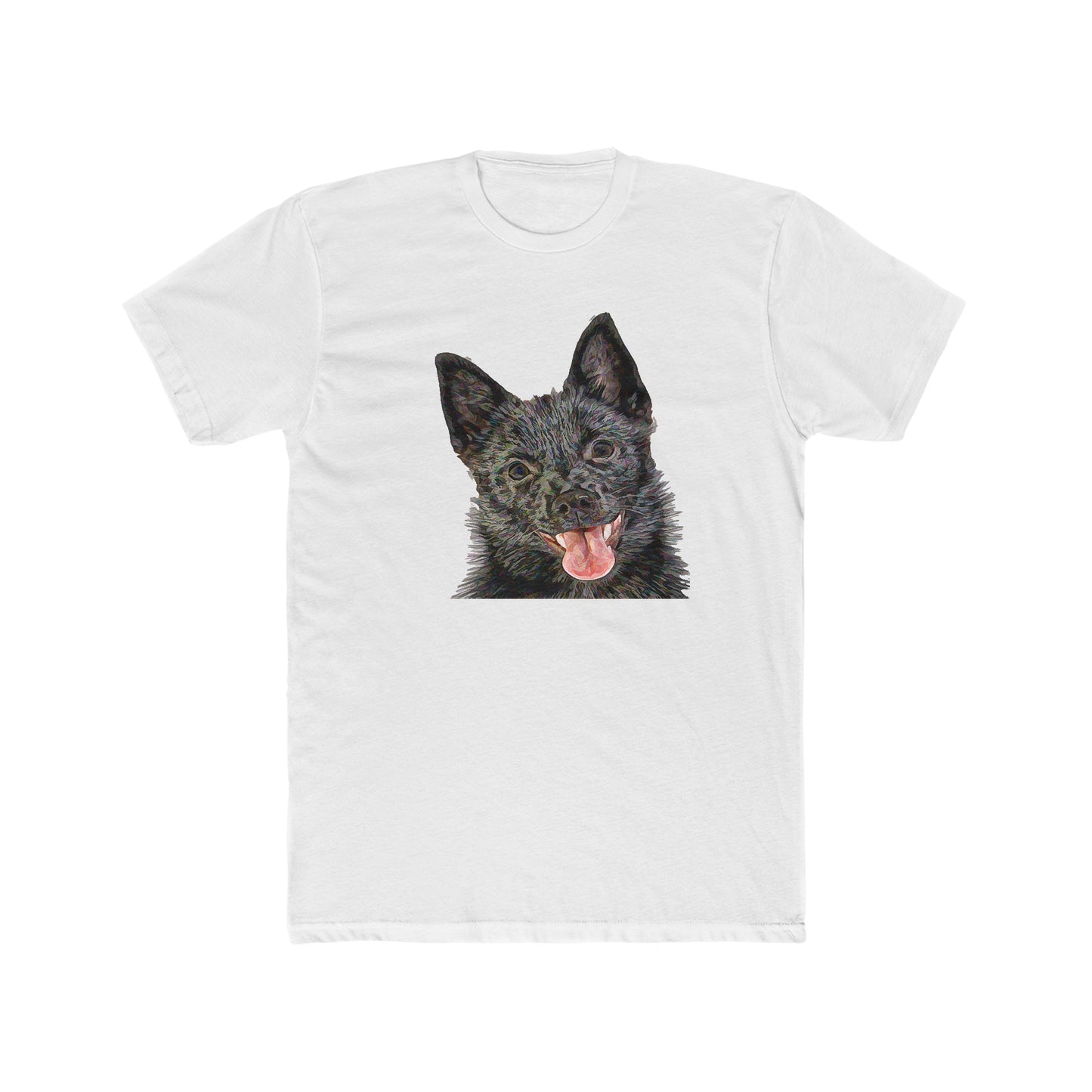 Schipperke Men's Fitted Cotton Crew Tee: The Little Captain of Comfort