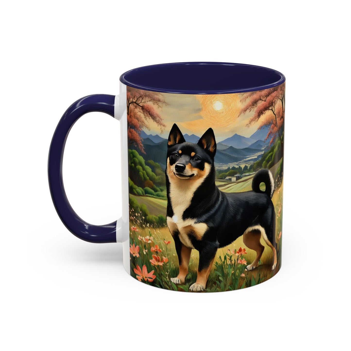 Shiba Inu - Black and Tan -- Ceramic Accent Coffee Mug (11, 15oz)