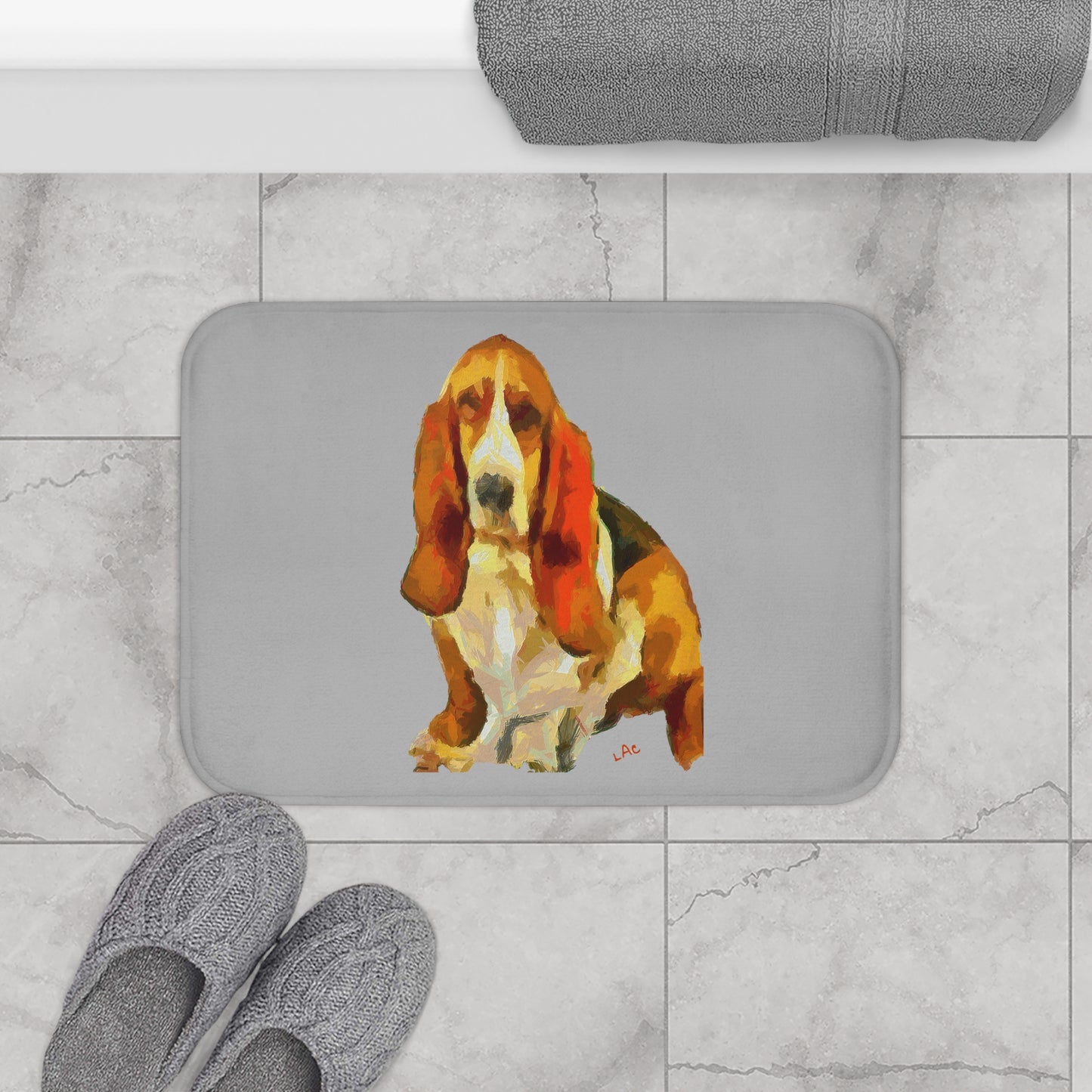 Basset Hound 'Lautrec' Bathroom Rug Mat