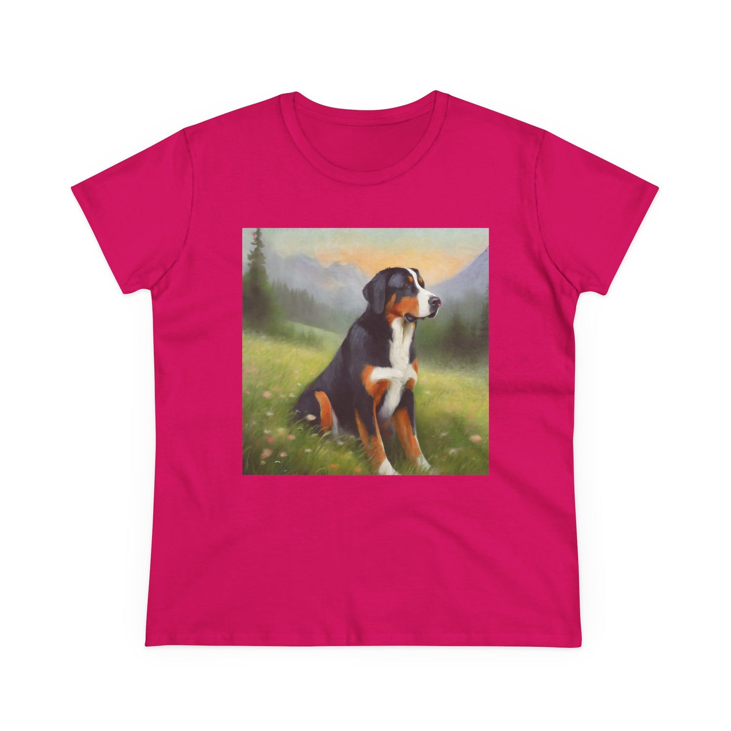 Greater Swiss Mountain Dog Women's Midweight Cotton Tee