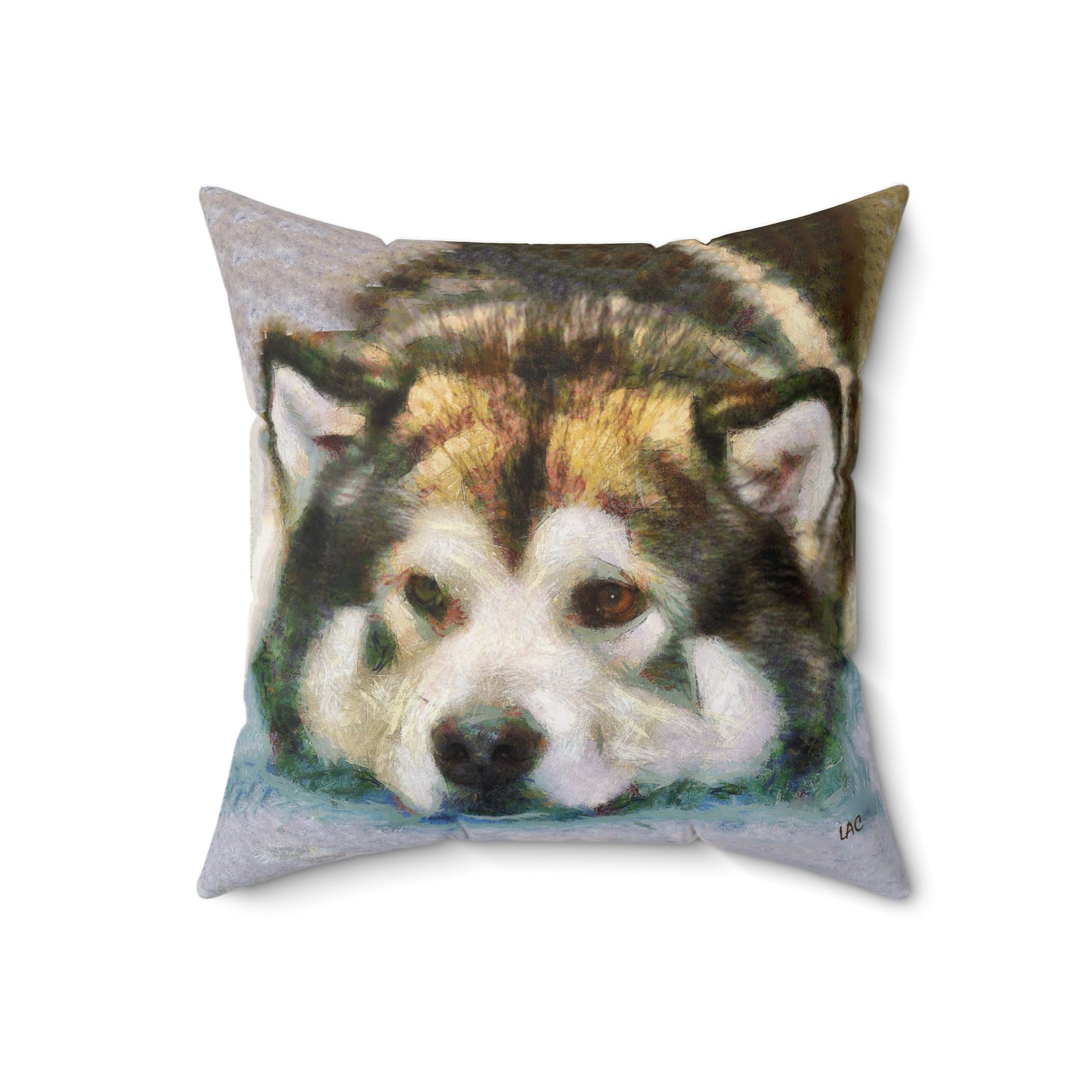 Alaskan Malamute Spun Polyester Throw Pillow