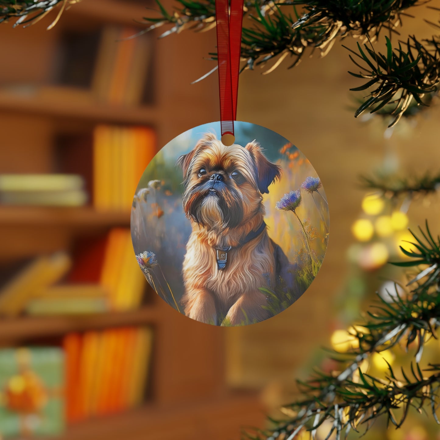Brussels Griffon - Christmas Tree Metal Ornaments